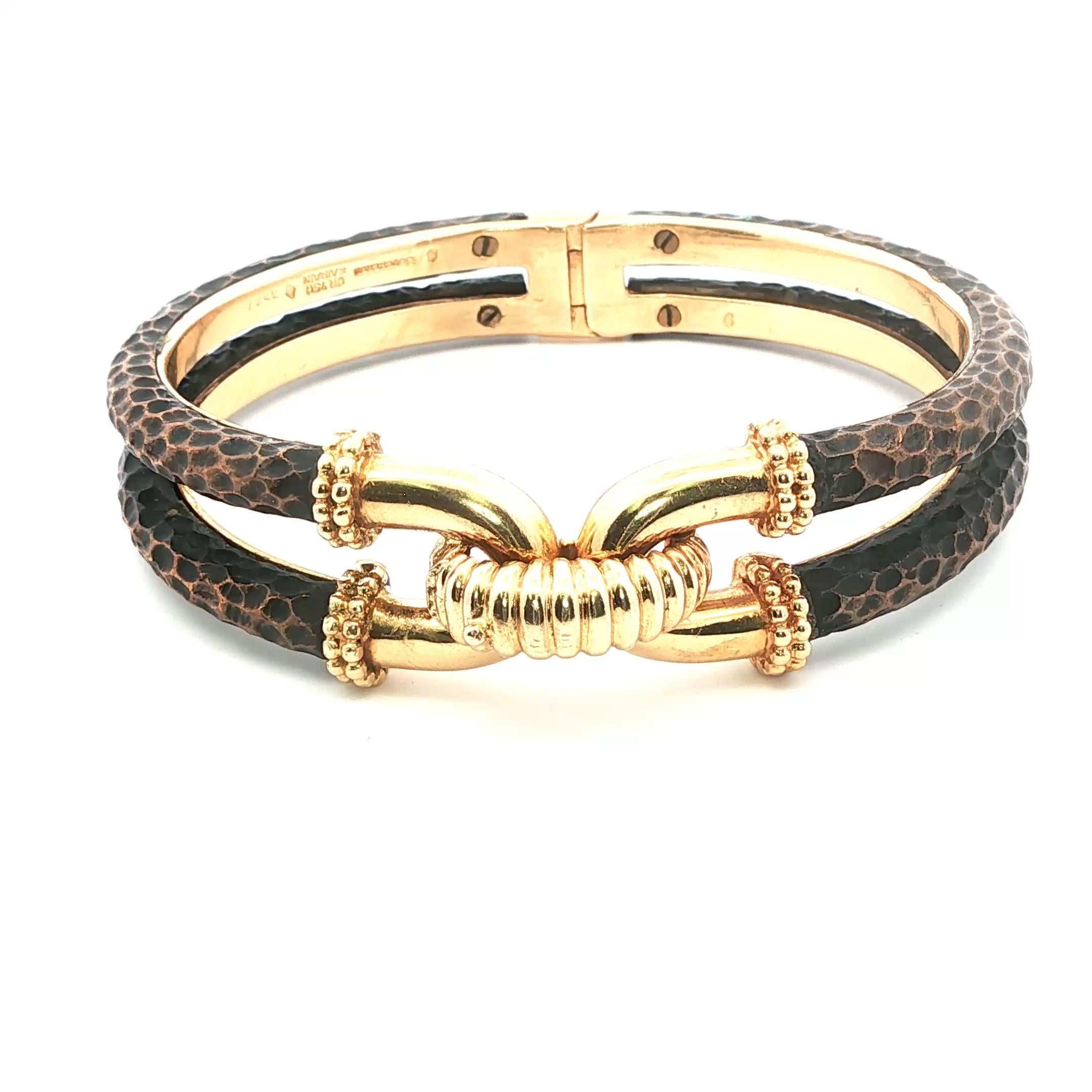 18k yellow gold and bronze, signed Boucheron bracelet