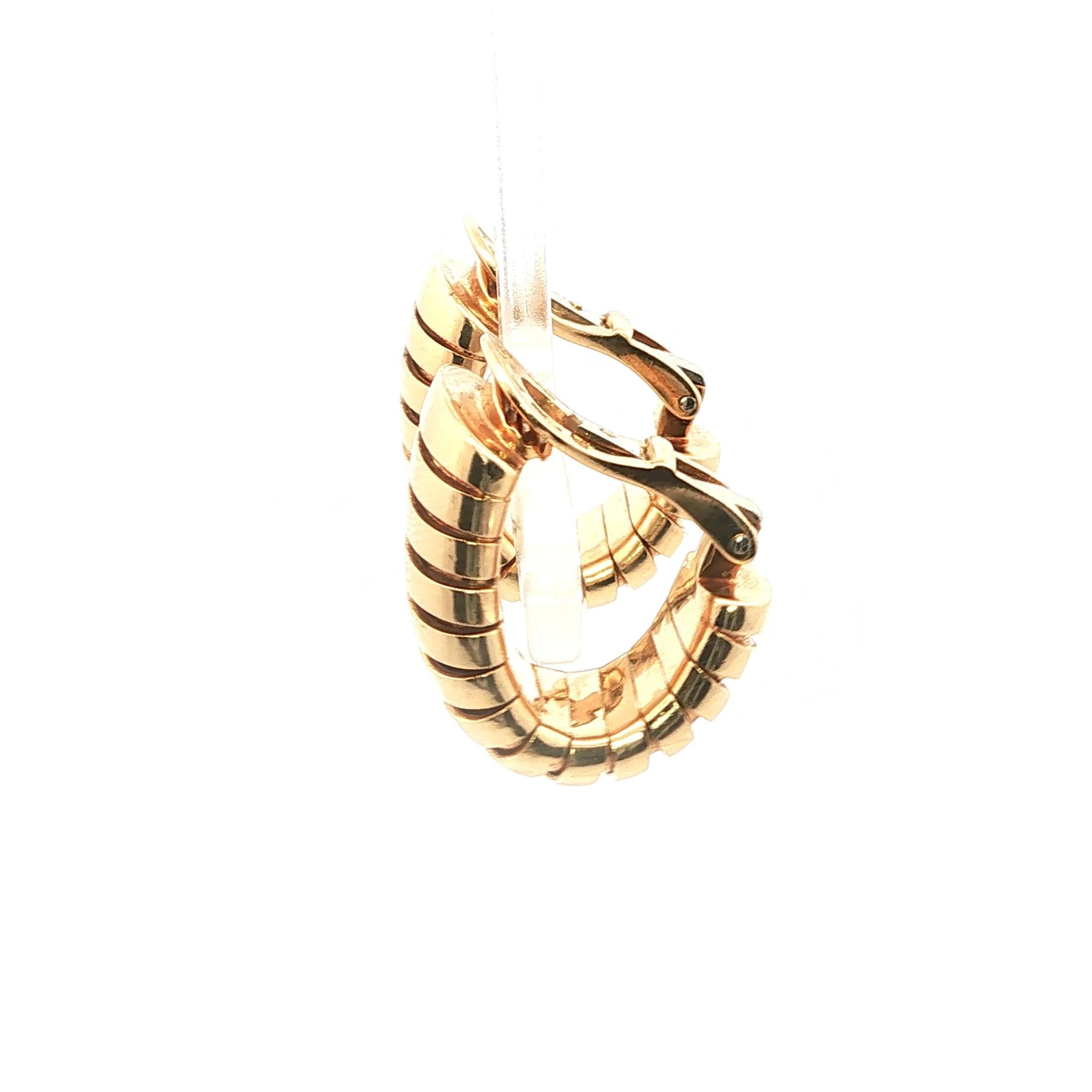 18K Yellow Gold Bulgari Tubogas Earrings