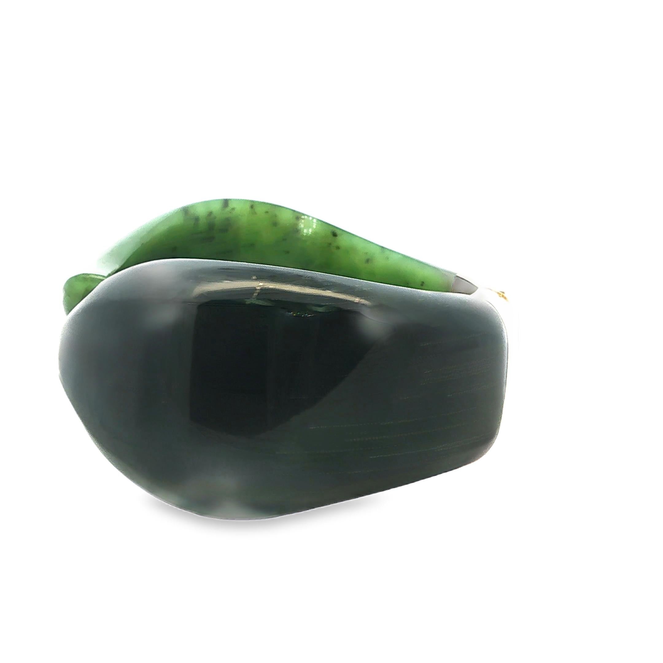 Elsa Peretti for Tiffany & Co. Nephrite and Black Jade Cuff, 1980s
