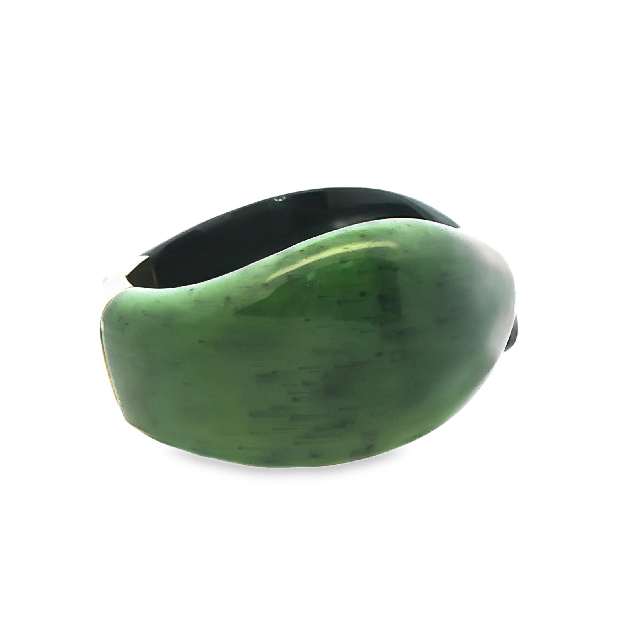 Elsa Peretti for Tiffany & Co. Nephrite and Black Jade Cuff, 1980s