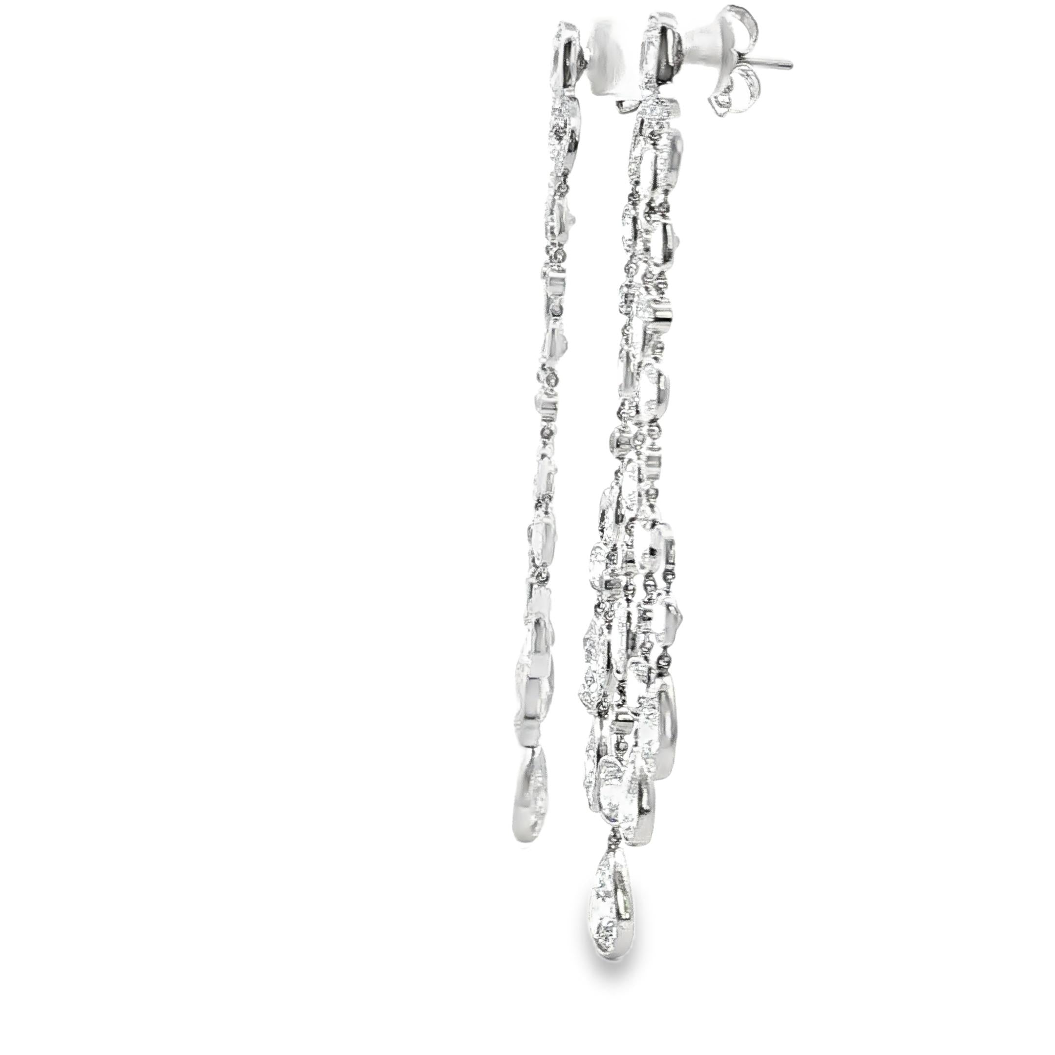 Platinum Diamond Chandelier Earrings