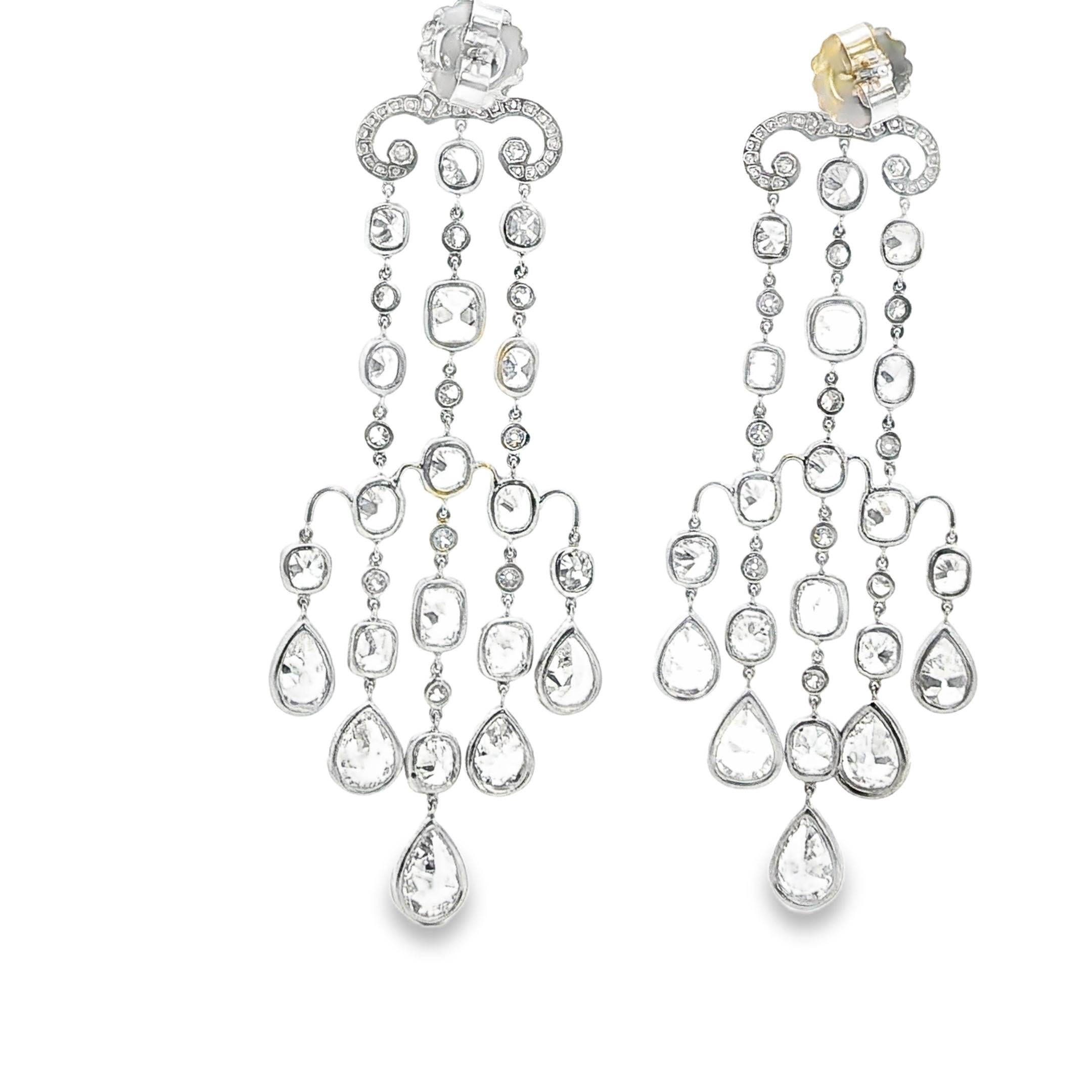 Platinum Diamond Chandelier Earrings