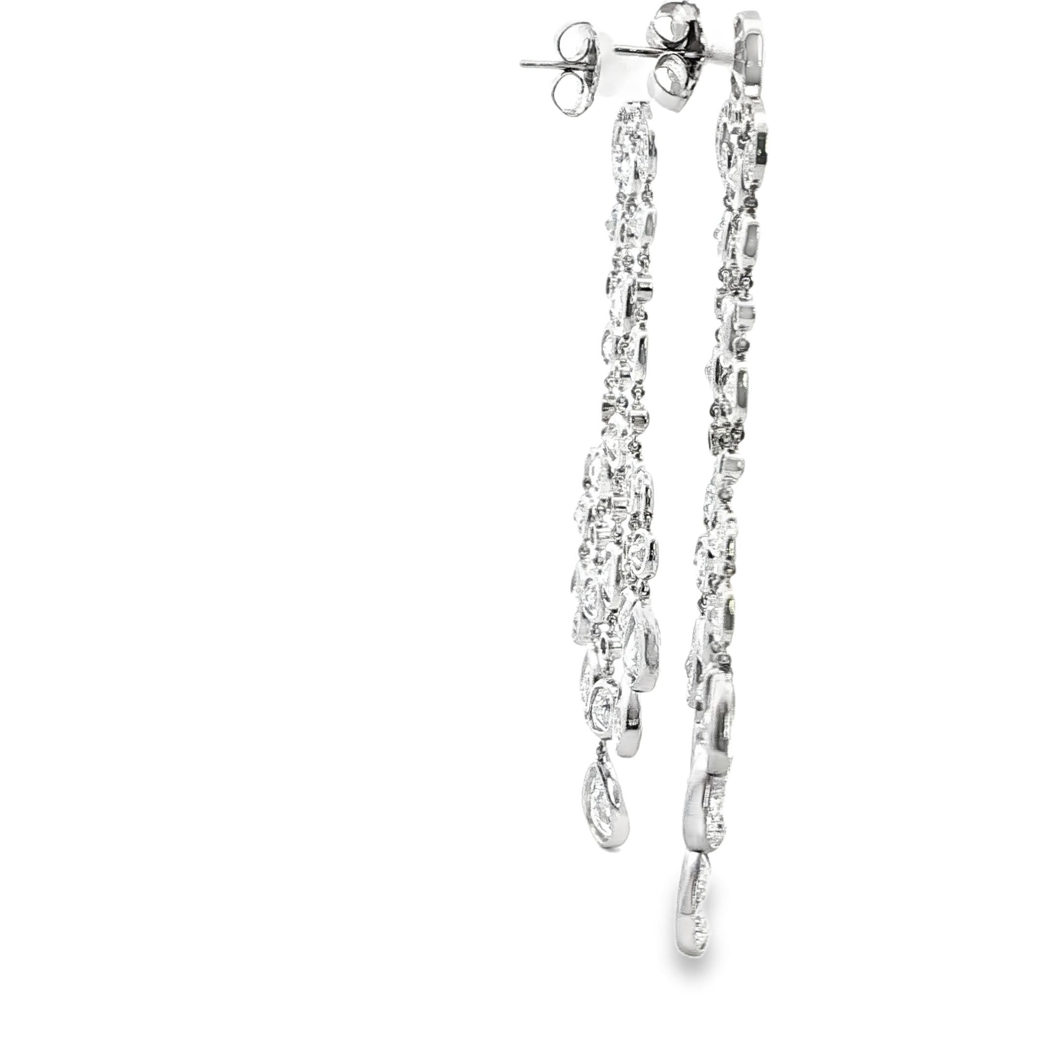 Platinum Diamond Chandelier Earrings