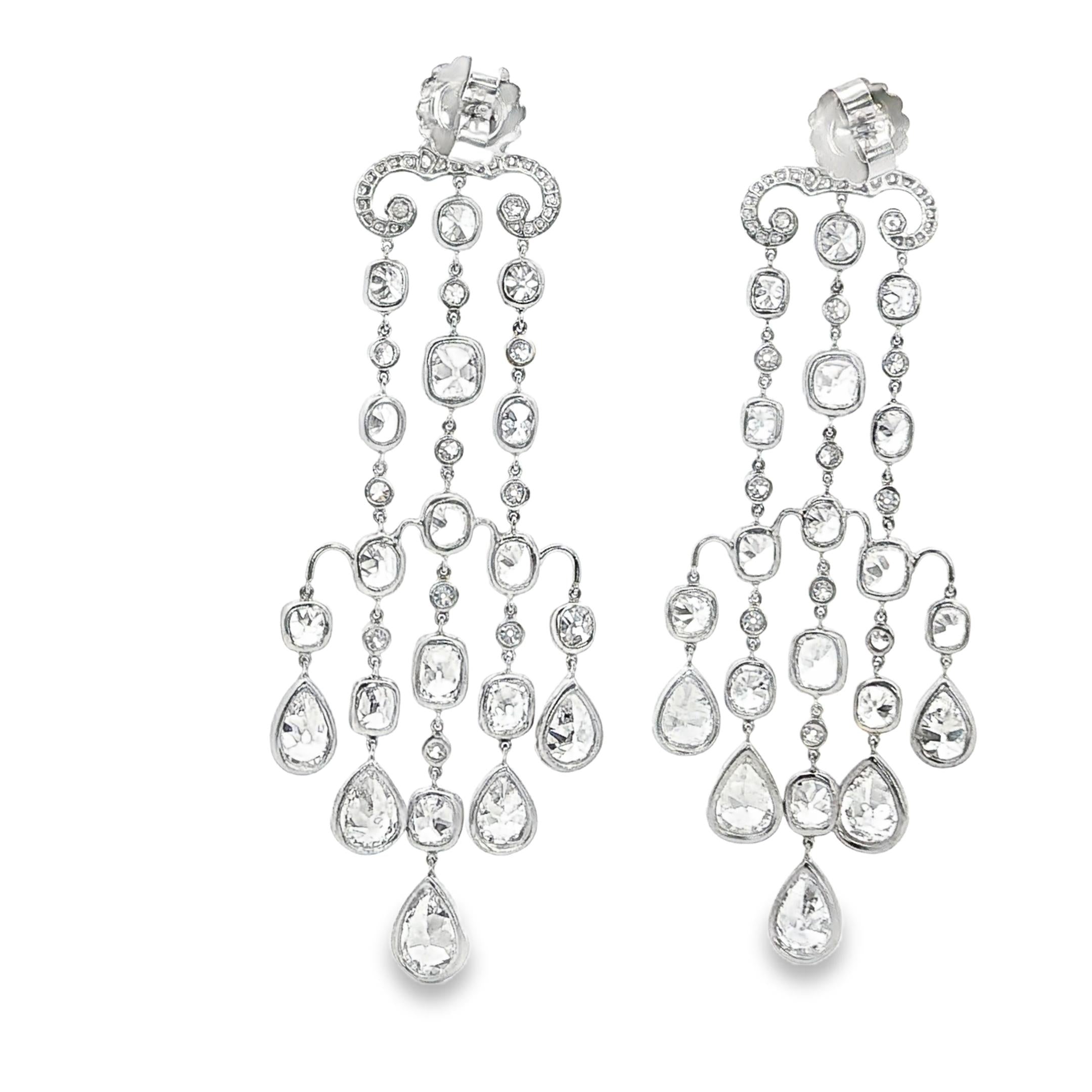 Platinum Diamond Chandelier Earrings
