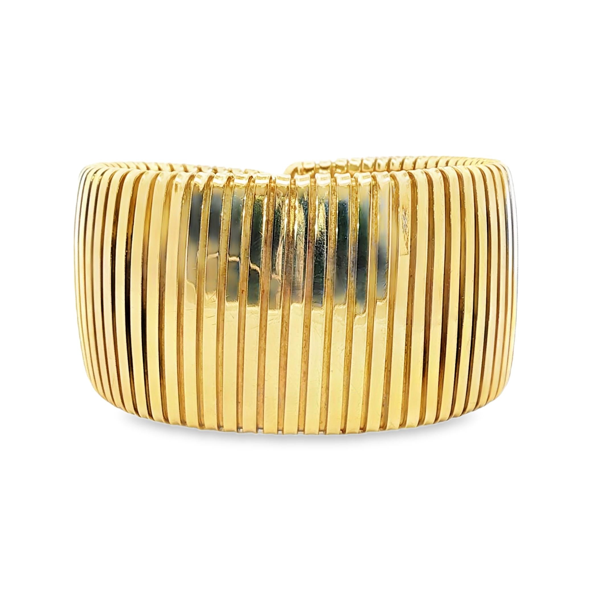 18K Yellow Gold Tubogas bangle italy 1980