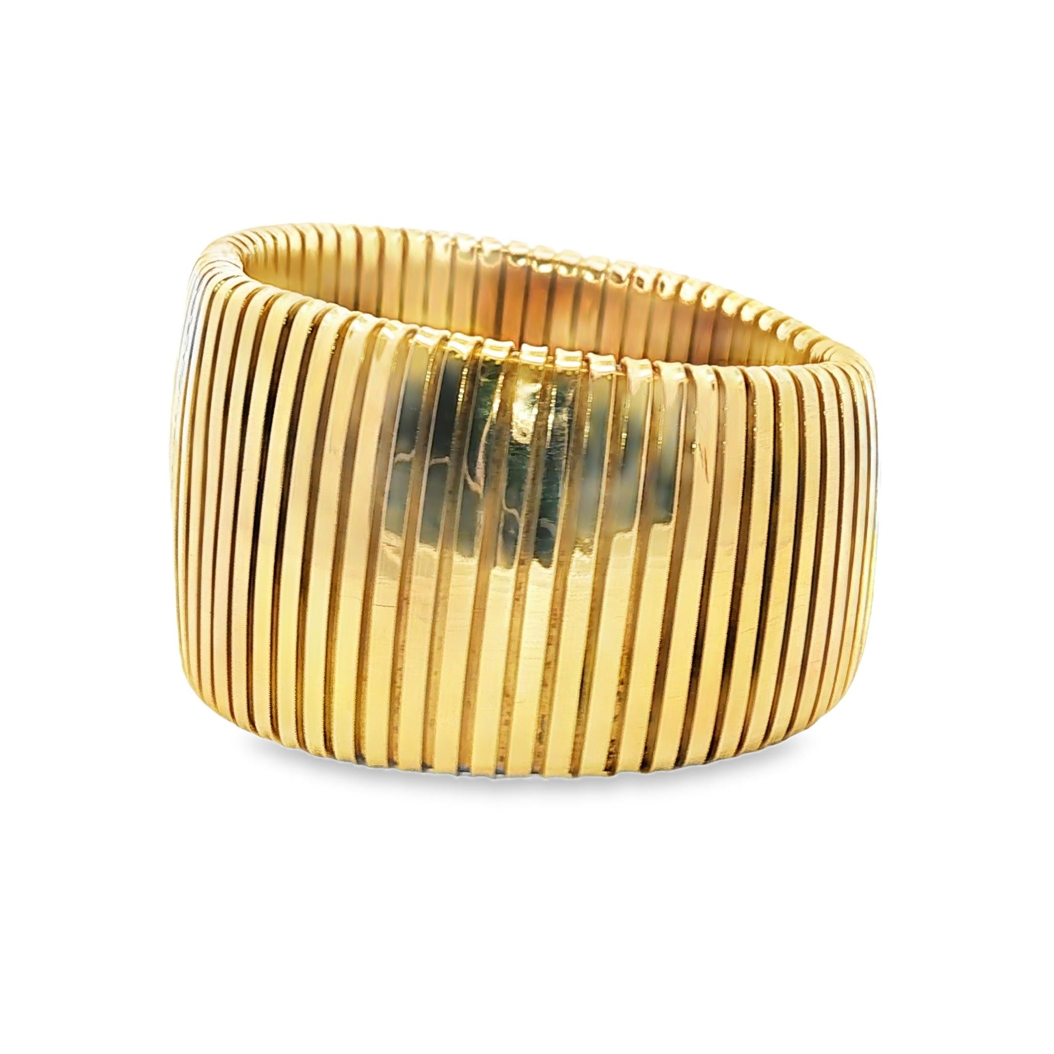 18K Yellow Gold Tubogas bangle italy 1980
