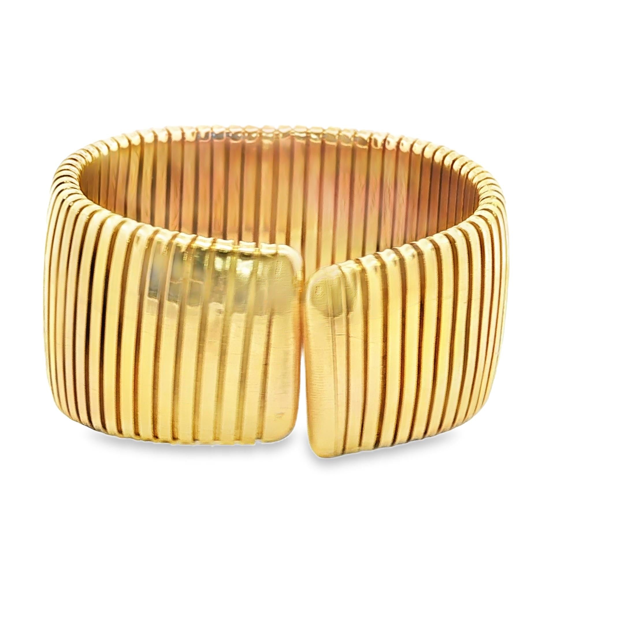 18K Yellow Gold Tubogas bangle italy 1980