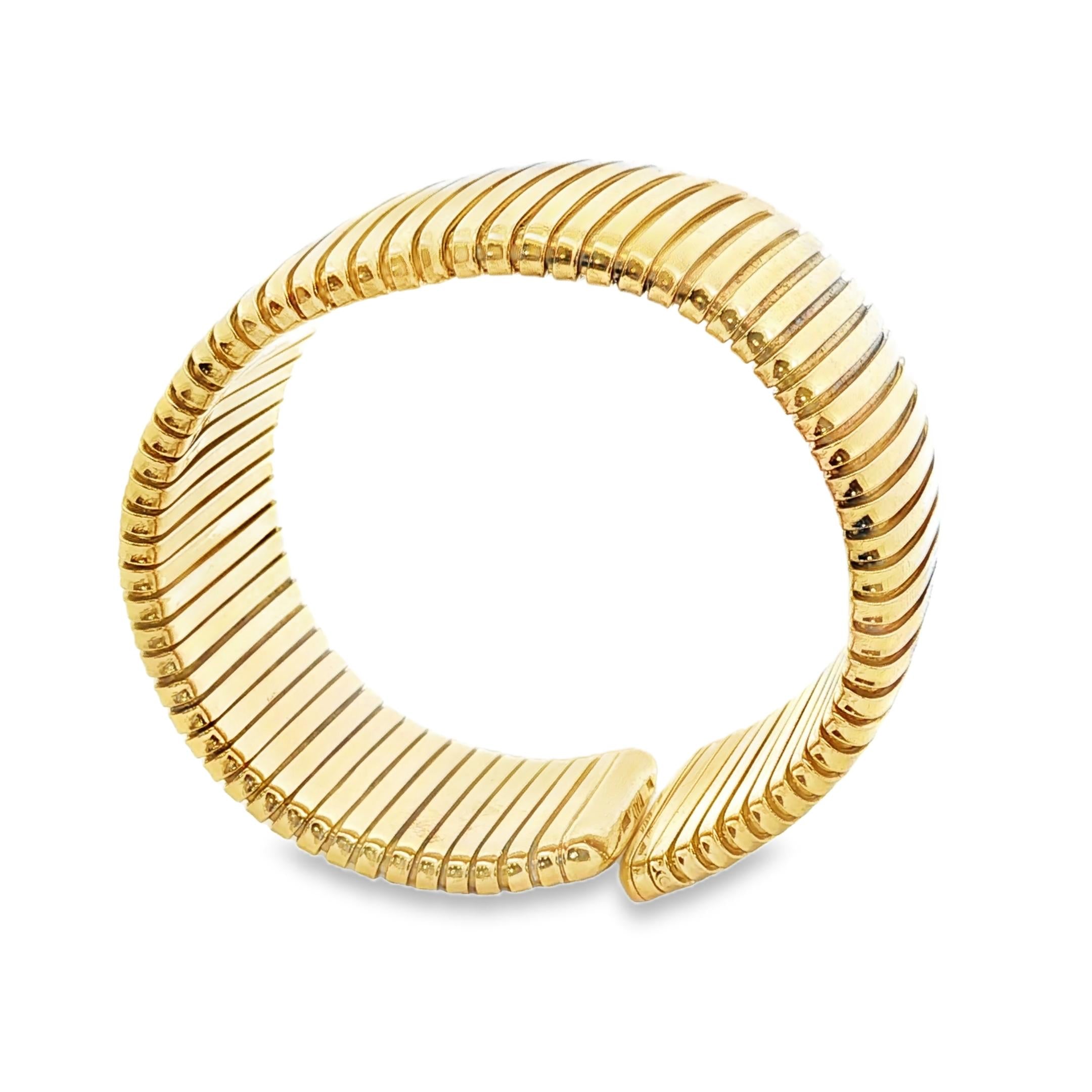 18K Yellow Gold Tubogas bangle italy 1980