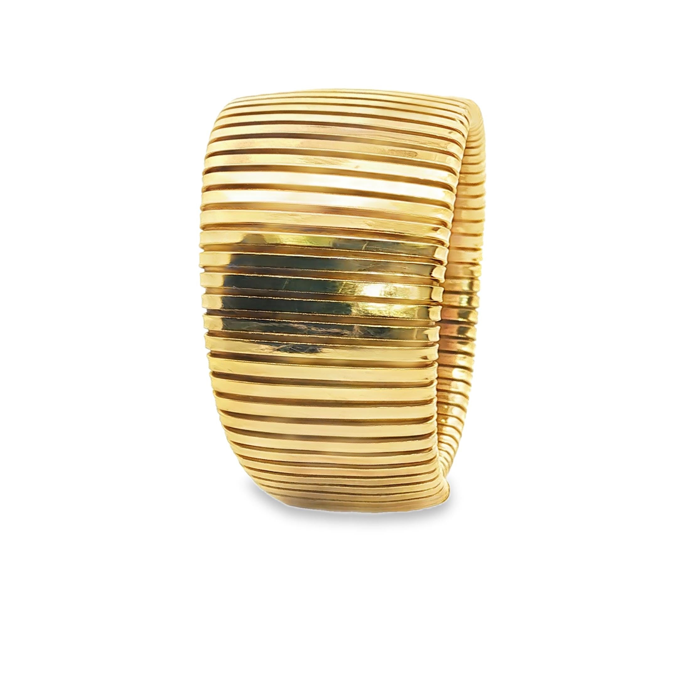 18K Yellow Gold Tubogas bangle italy 1980