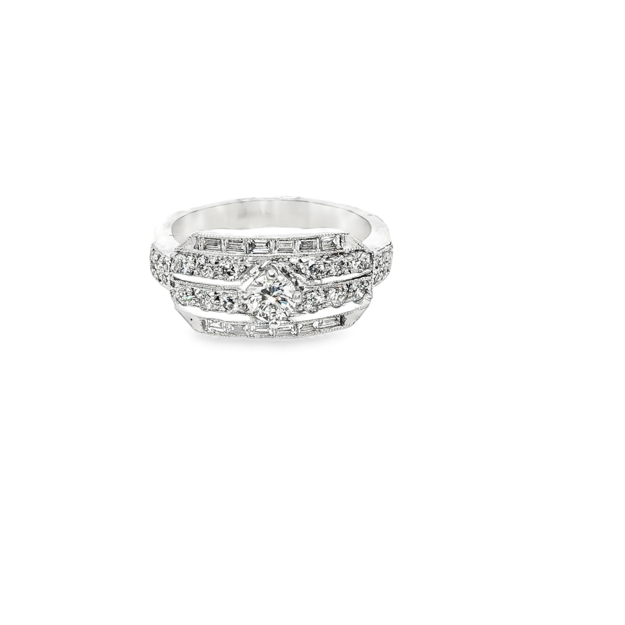 Crown of Light: French Retro Diamond Ring