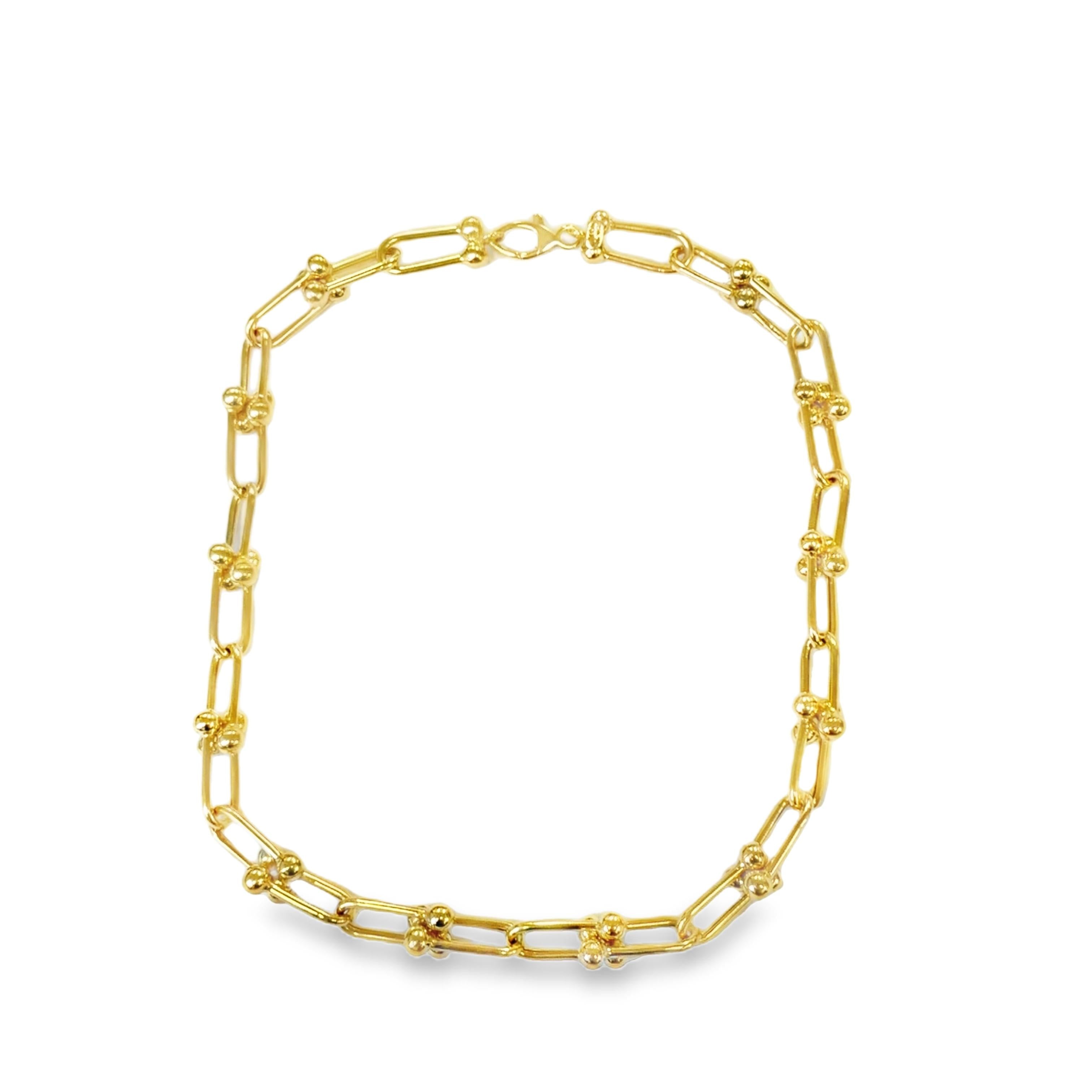 Italian Beaded-Link Necklace in 14K Gold