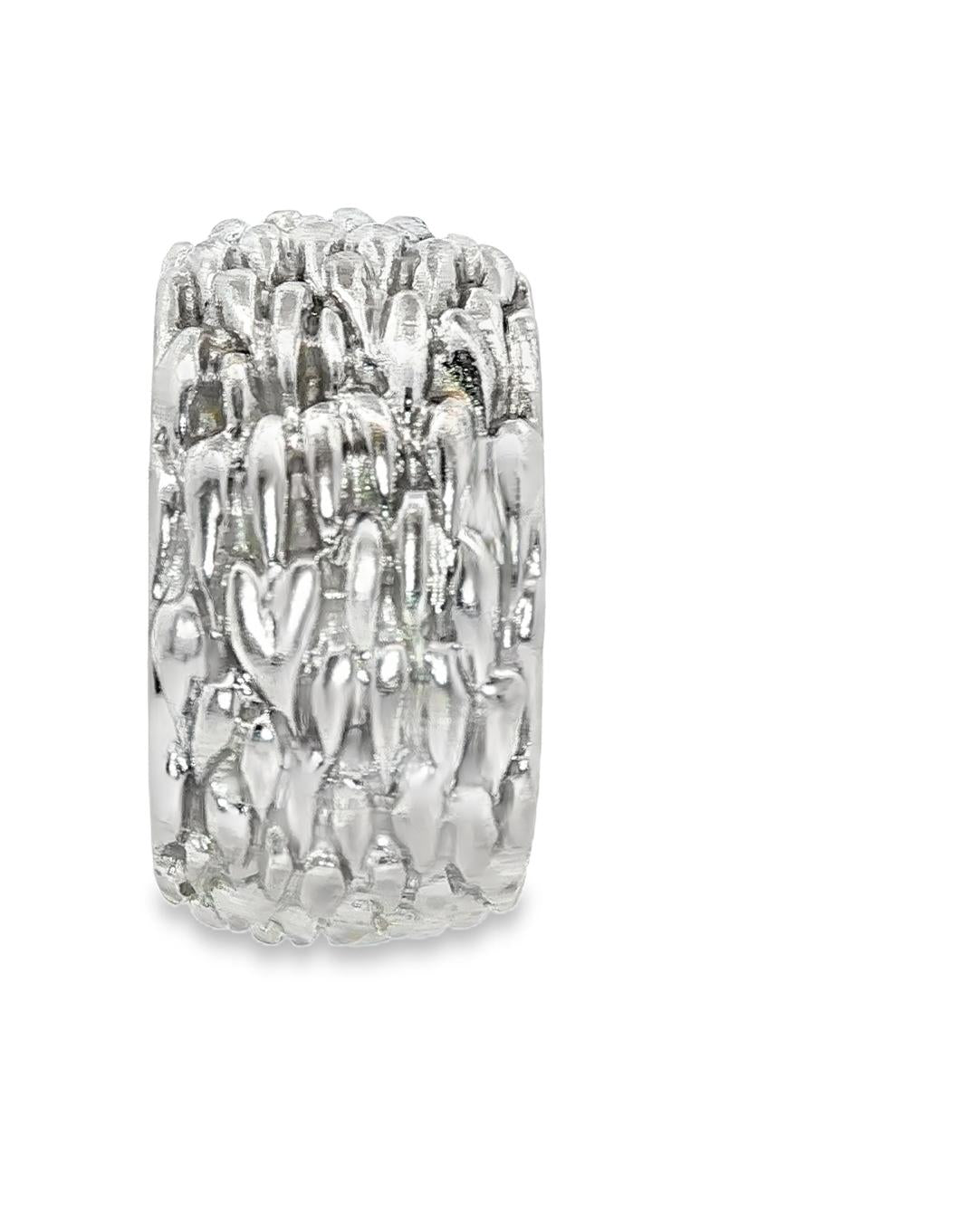 Boucheron 1990s Textured 18k White Gold Ring