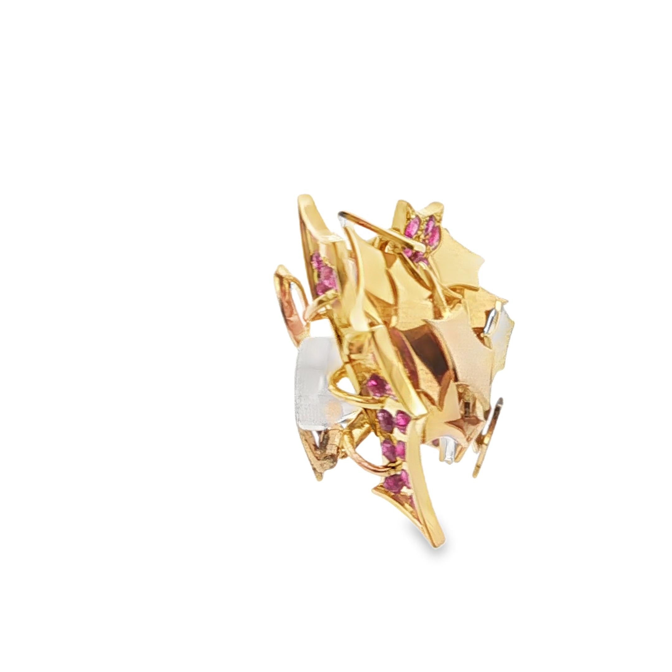 Vintage 18K Gold and Ruby Clip-On Earrings