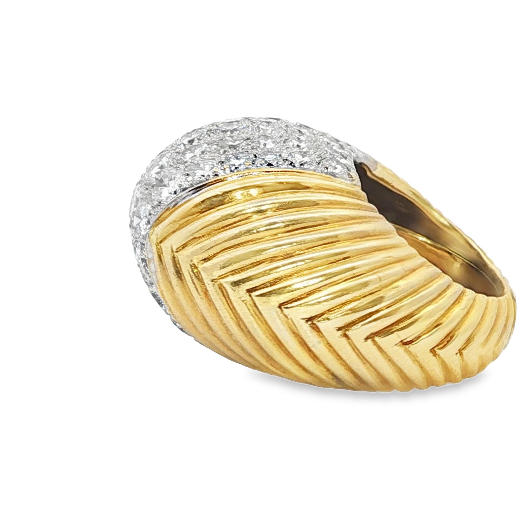 6.00ct Diamond Dome Ring in Gold and Platinum