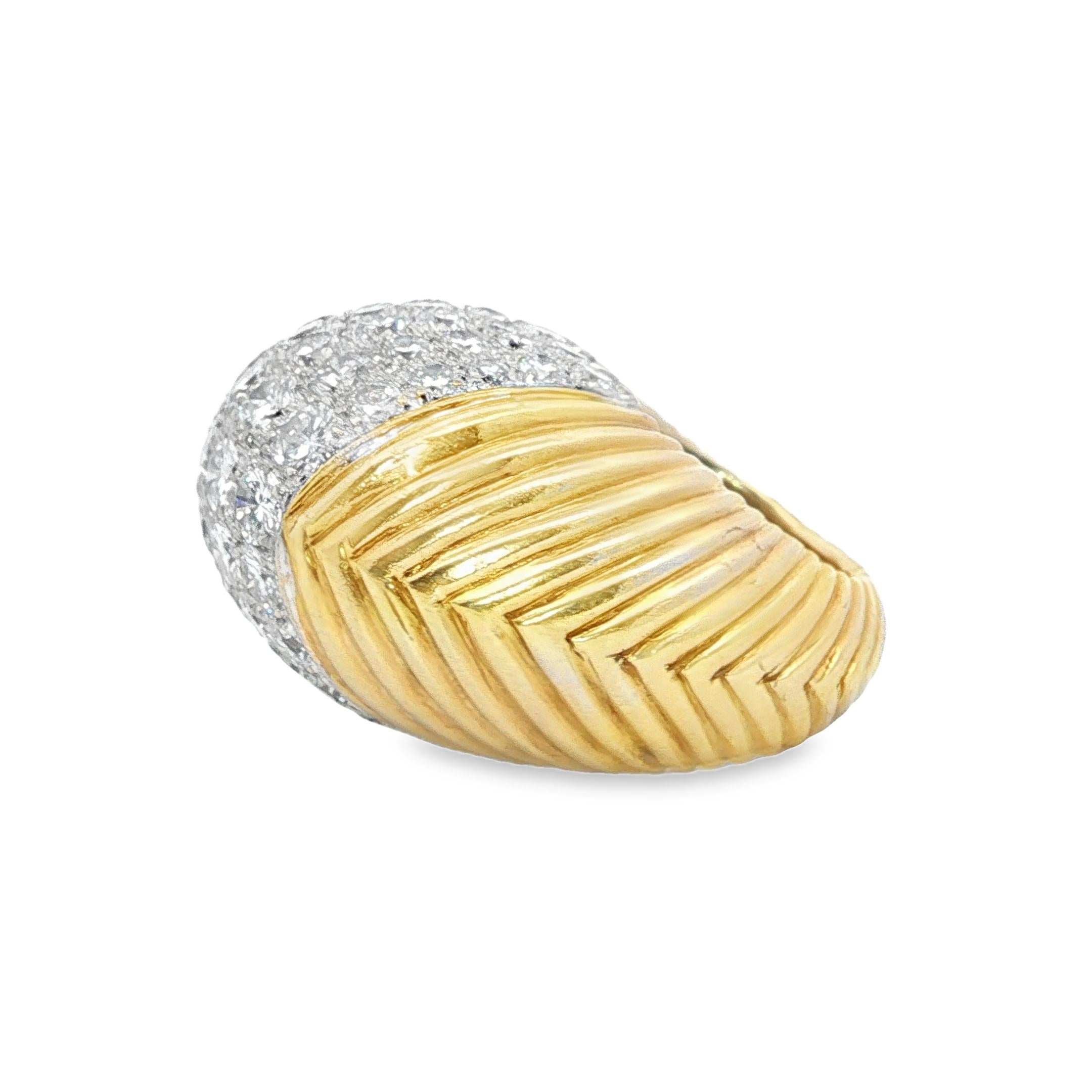 6.00ct Diamond Dome Ring in Gold and Platinum