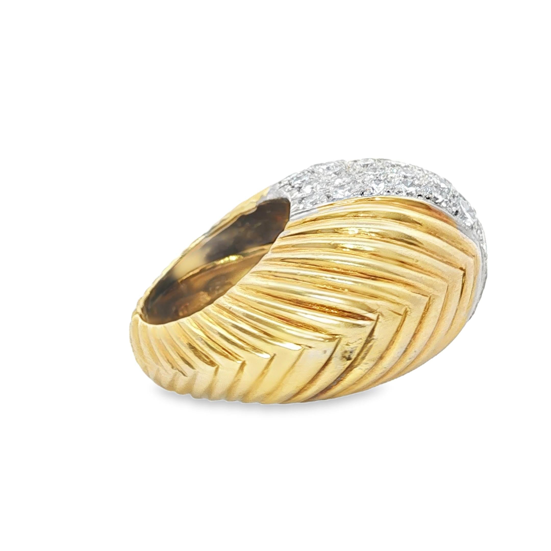 6.00ct Diamond Dome Ring in Gold and Platinum
