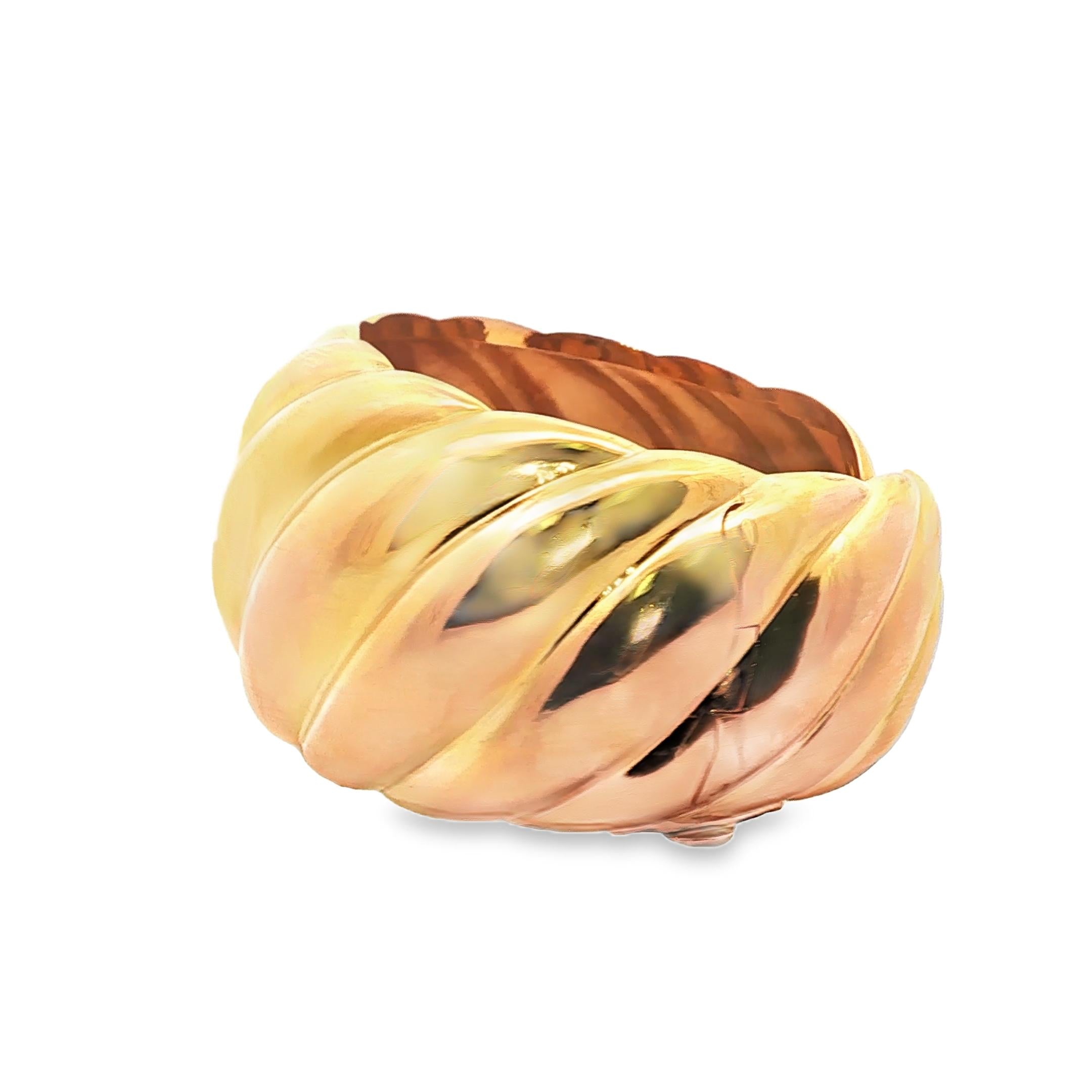 Sculpted Gold Cuff Bracelet, circa 1980