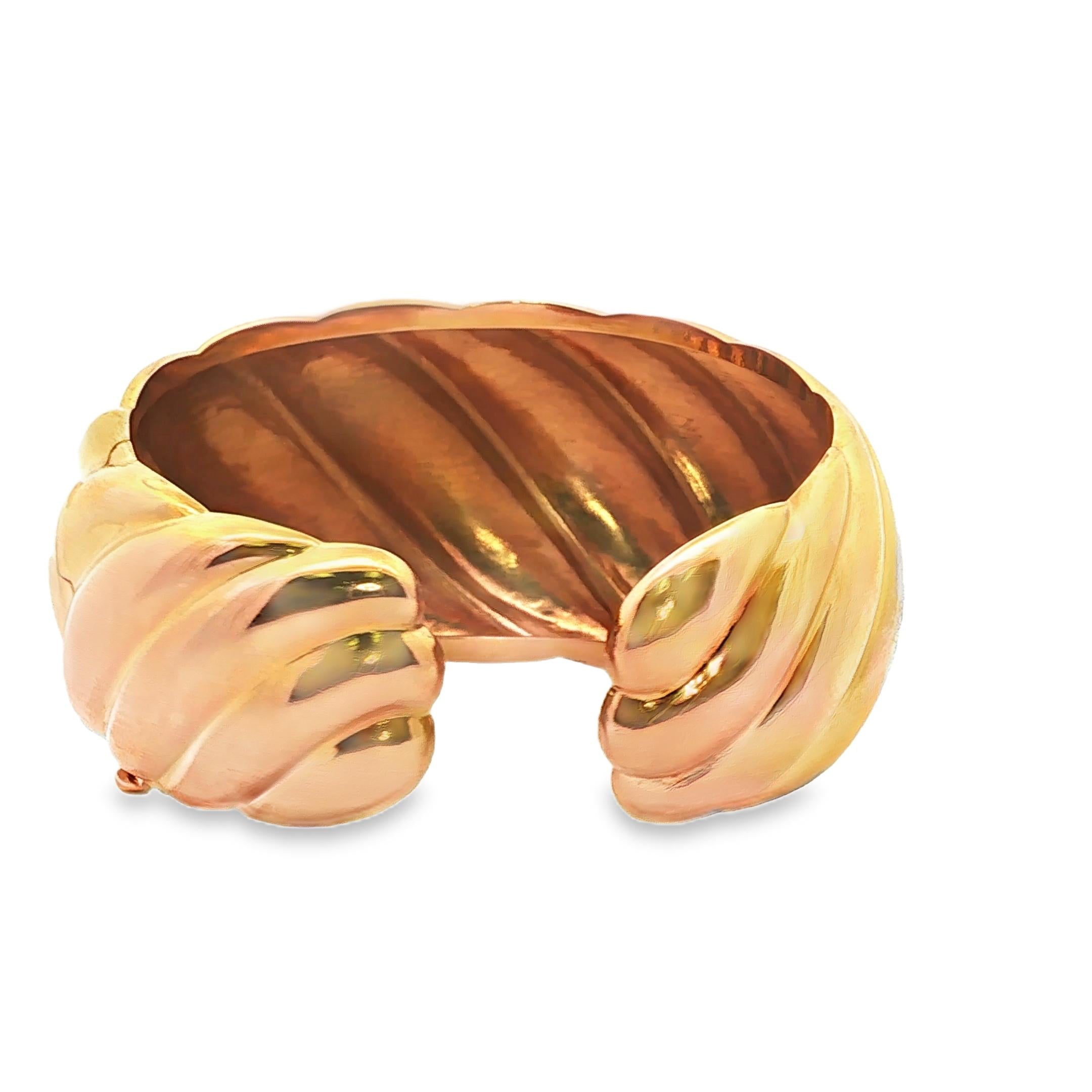 Sculpted Gold Cuff Bracelet, circa 1980