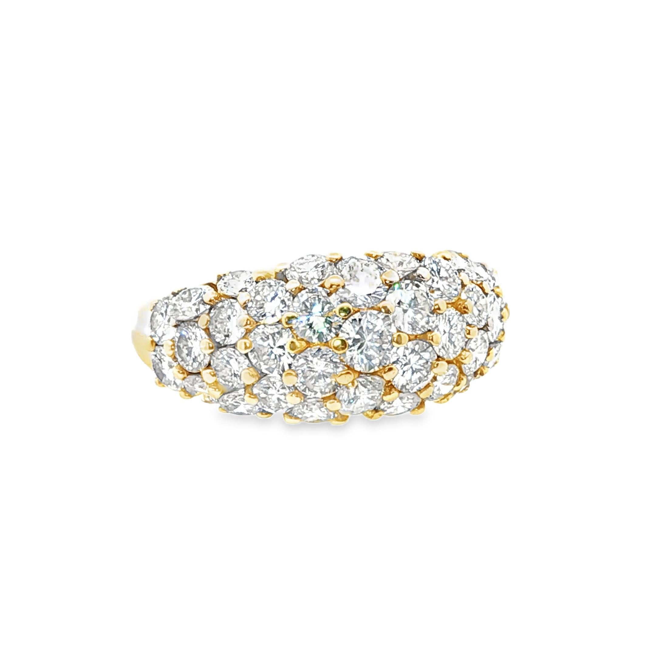 Vintage Diamond Dome Ring in 18K Yellow Gold, 3.50 Carats