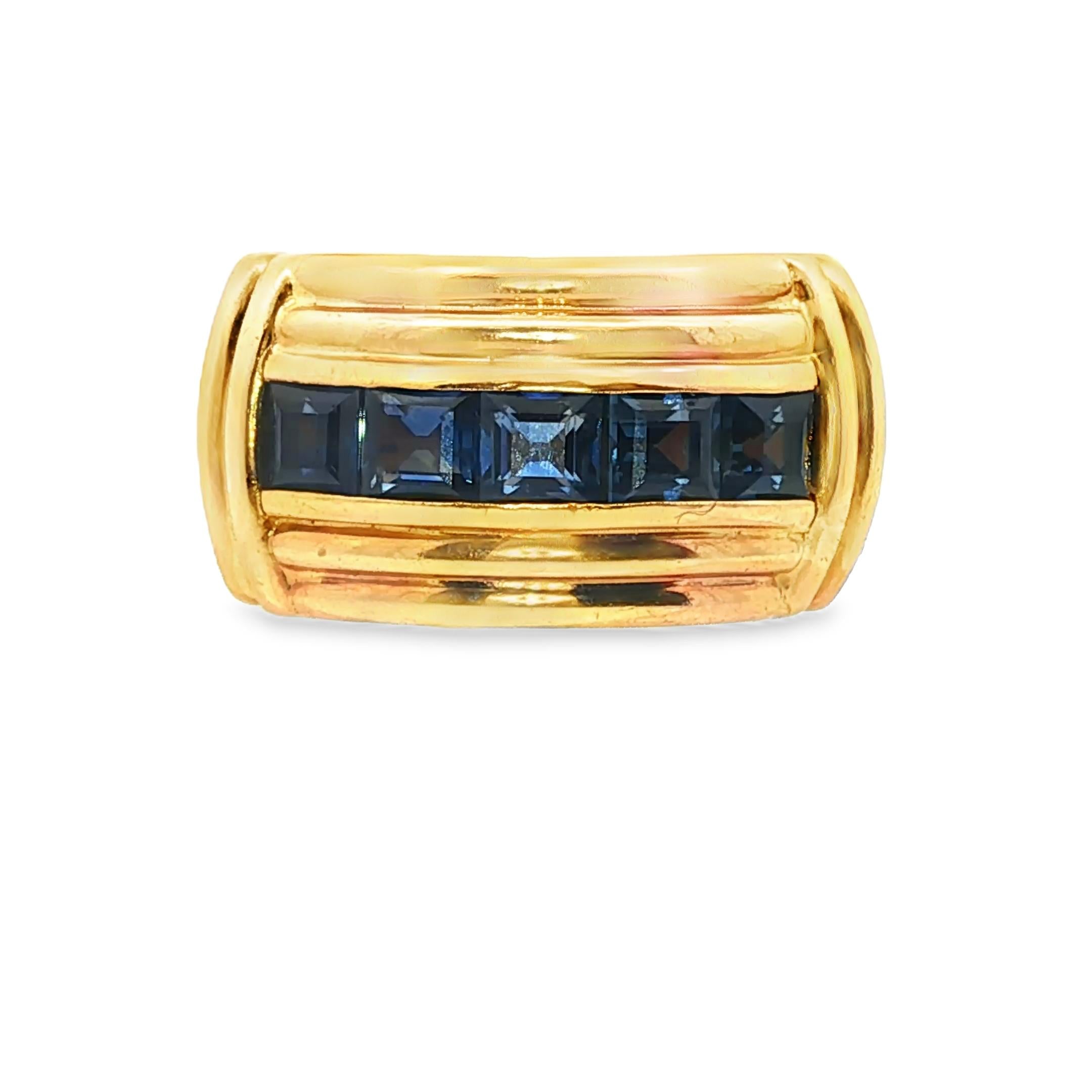 1980s Sapphire and Gold Band Ring