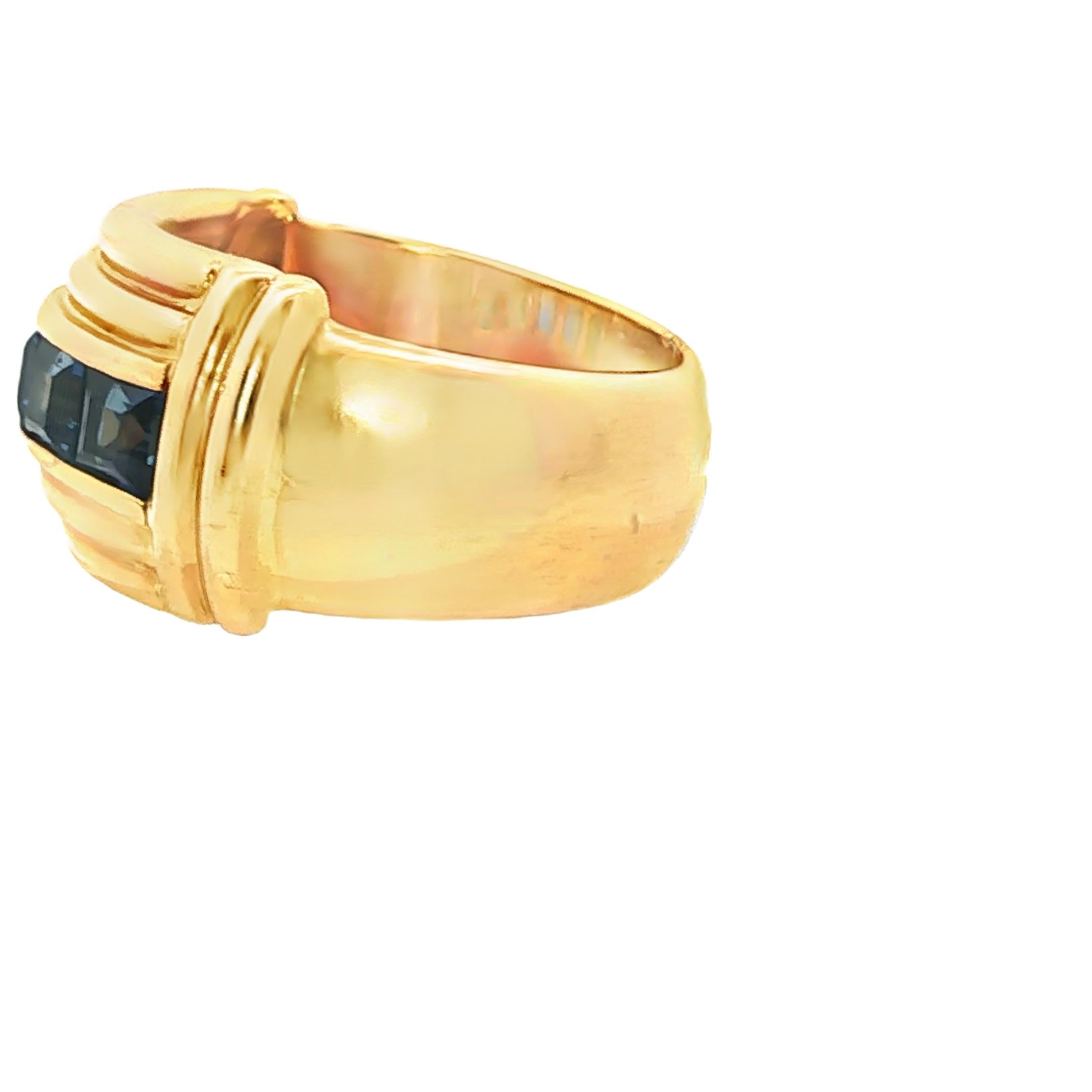 1980s Sapphire and Gold Band Ring
