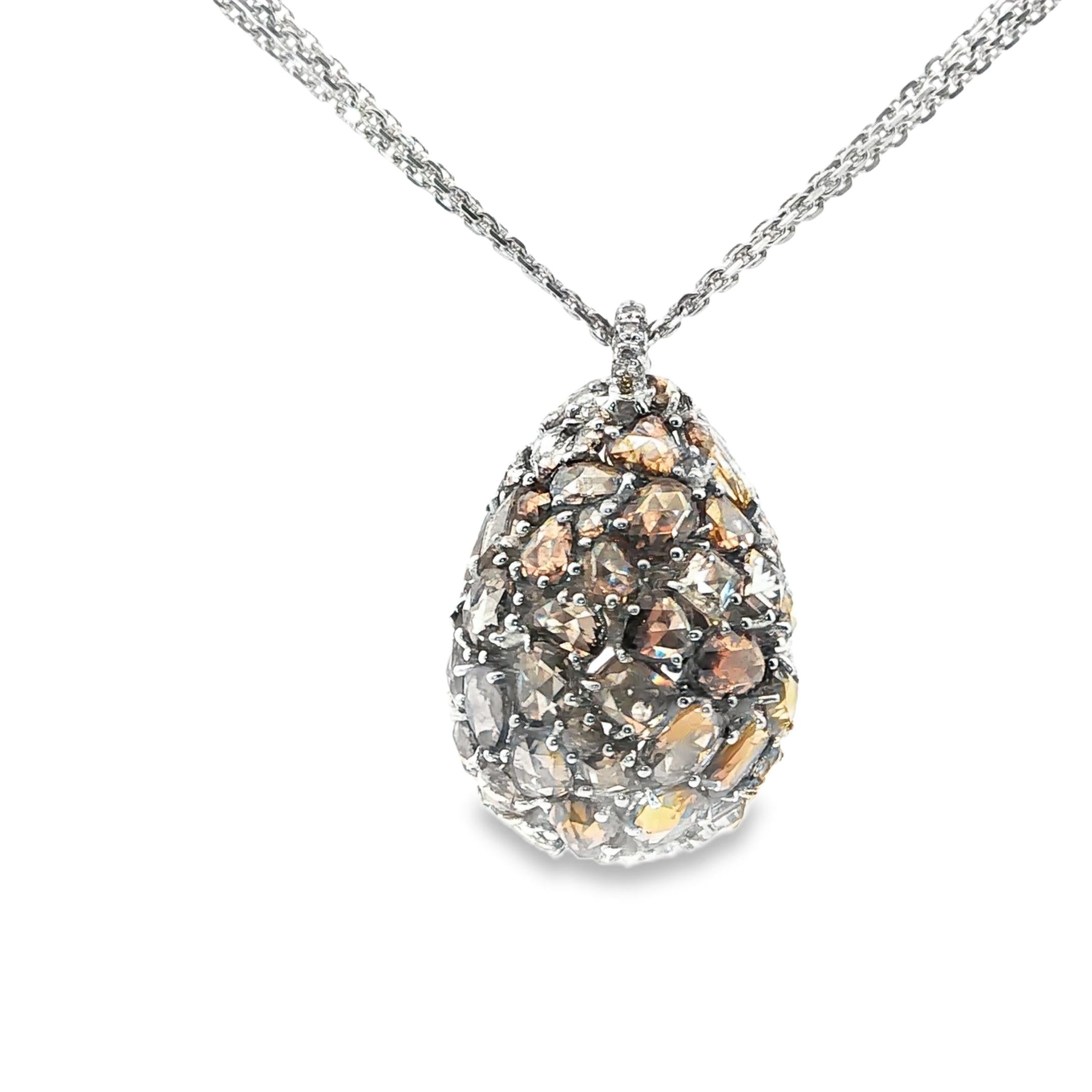 Chopard Champagne Diamond Egg Pendant Necklace