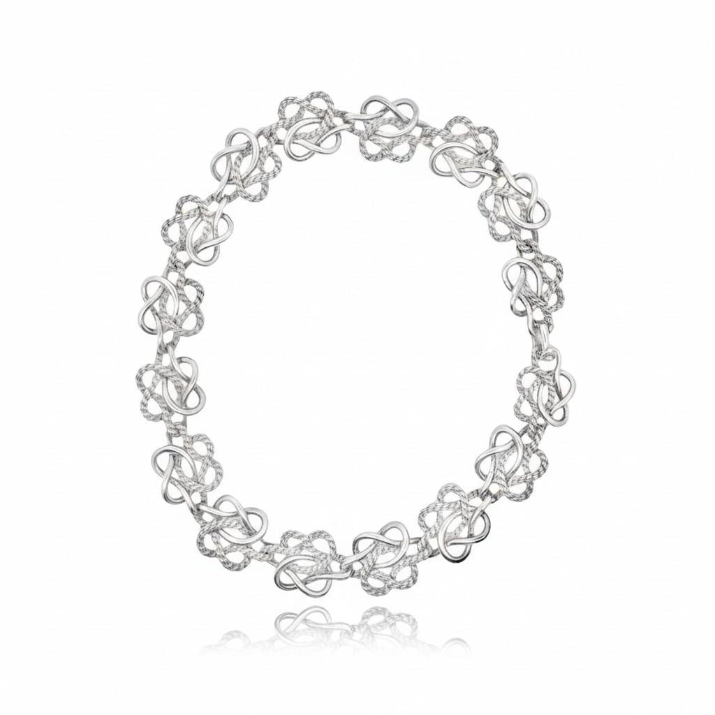 Hermès Braided Silver Link Necklace