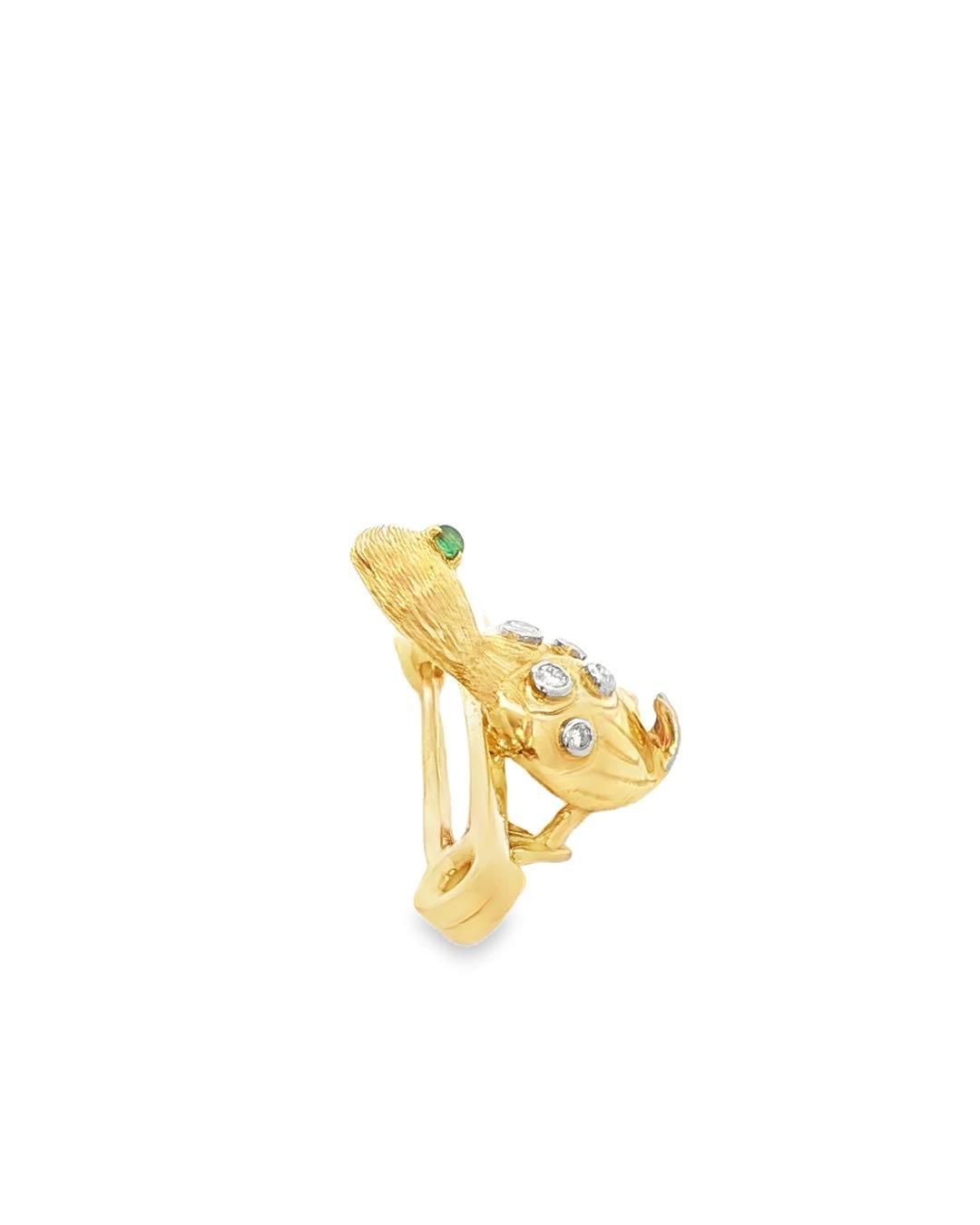 18K Cartier 1966 Diamond Duck Safety Pin Brooch