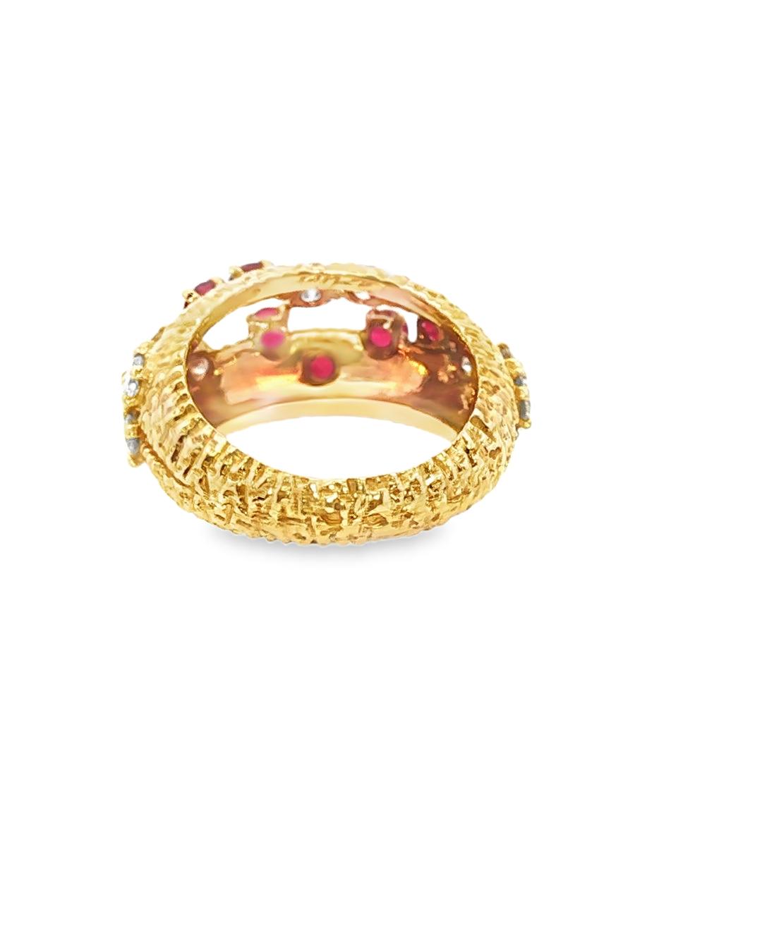 18K Cartier Ruby Diamond Ring
