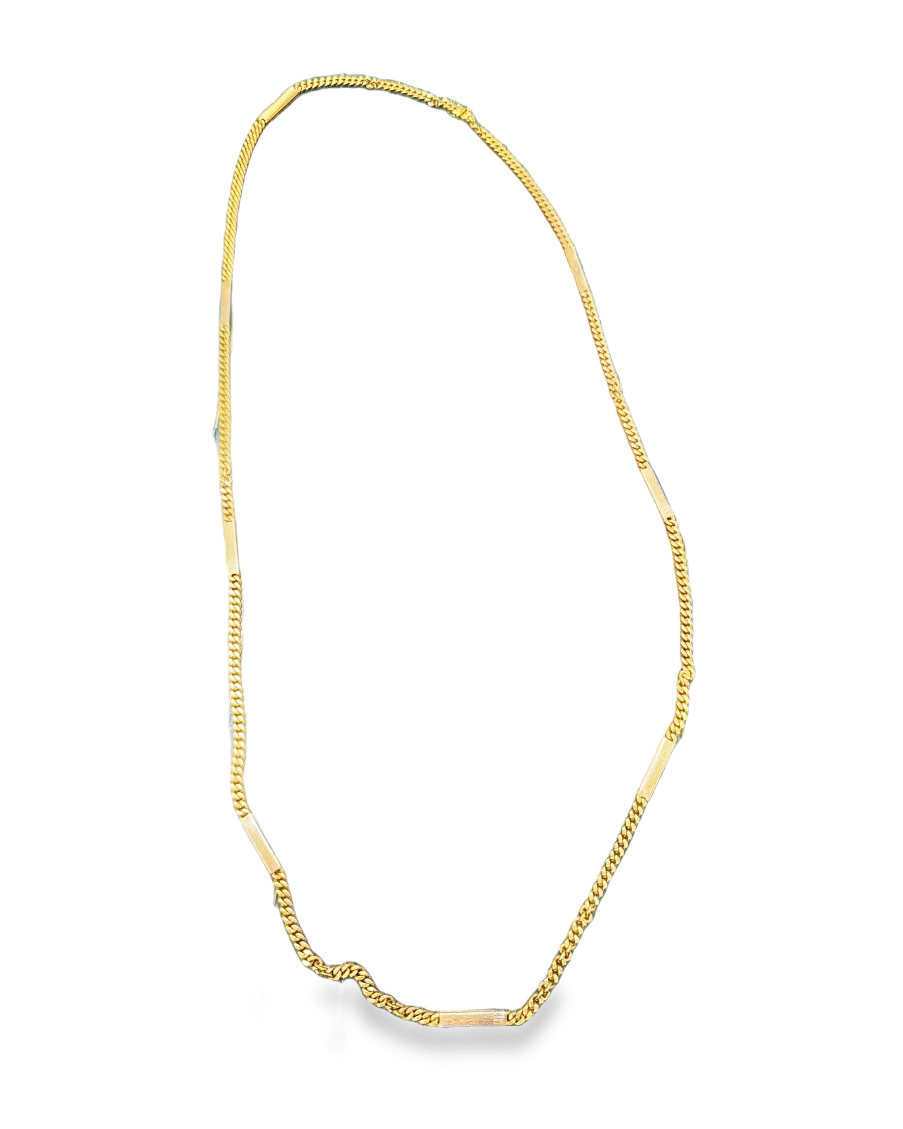 18k Yellow Gold   1970s Chain Gold Necklace