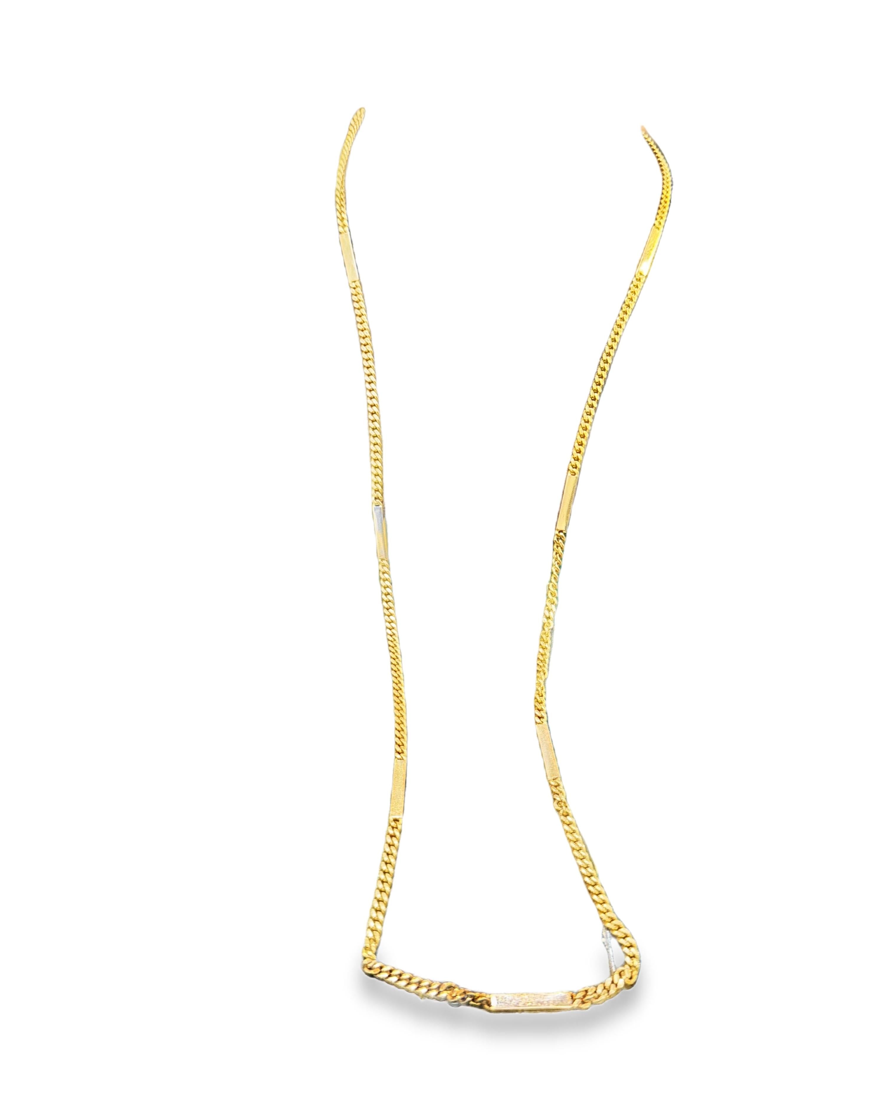 18k Yellow Gold   1970s Chain Gold Necklace