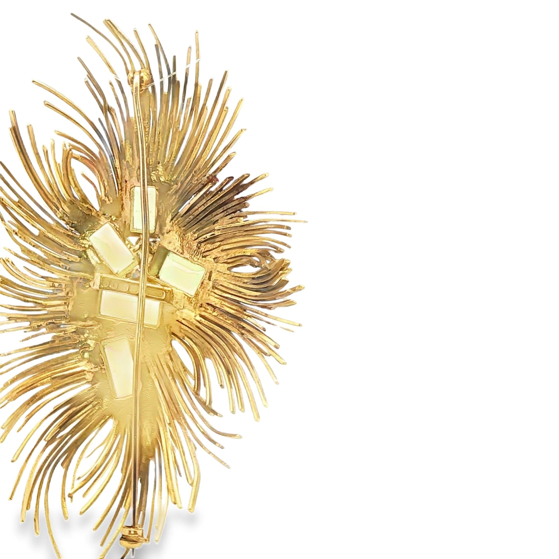 David A. Thomas Peridot & Diamond Spray Brooch, England, 1969