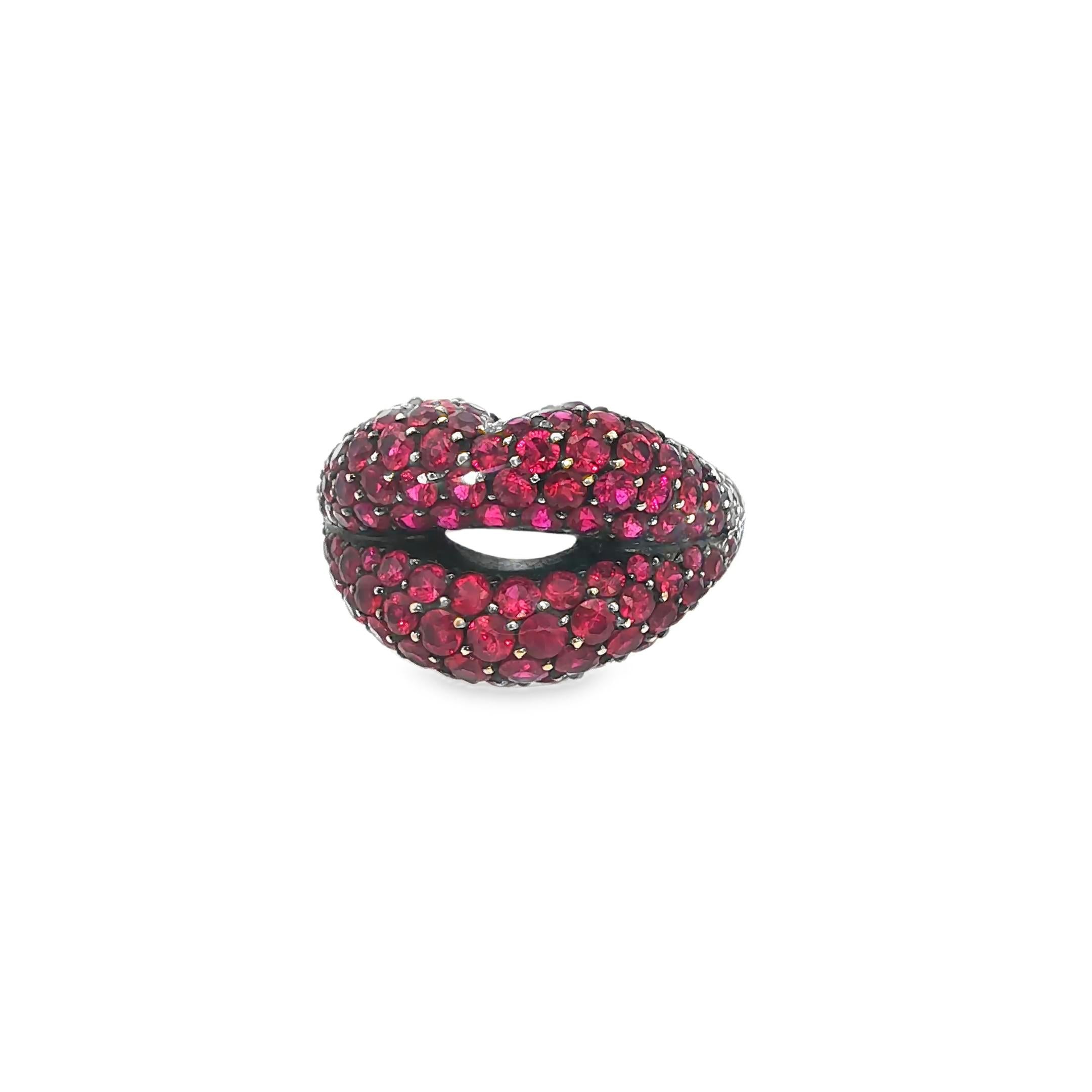 Hotlips Ruby Pavé Ring by Solange Azagury-Partridge