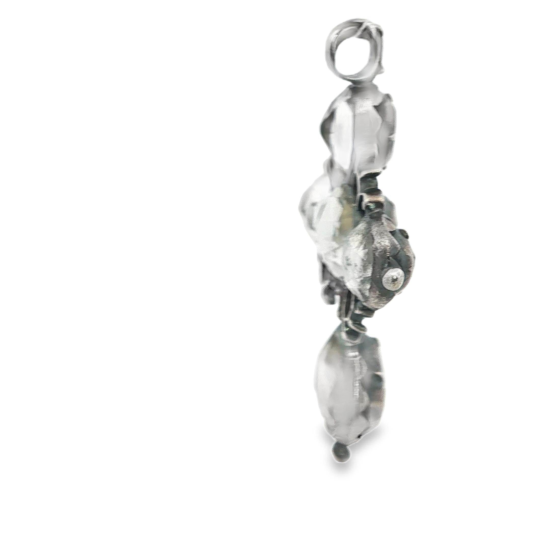 Silver XVIII Georgian Rose Cut diamond Cross Pendant