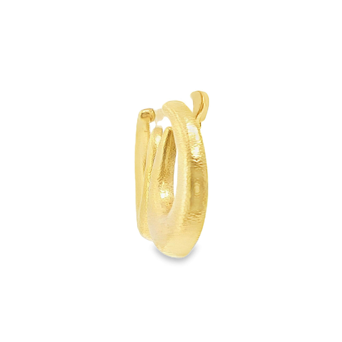 Zolotas Hammered Hoop Earrings in 22K Gold, view 3