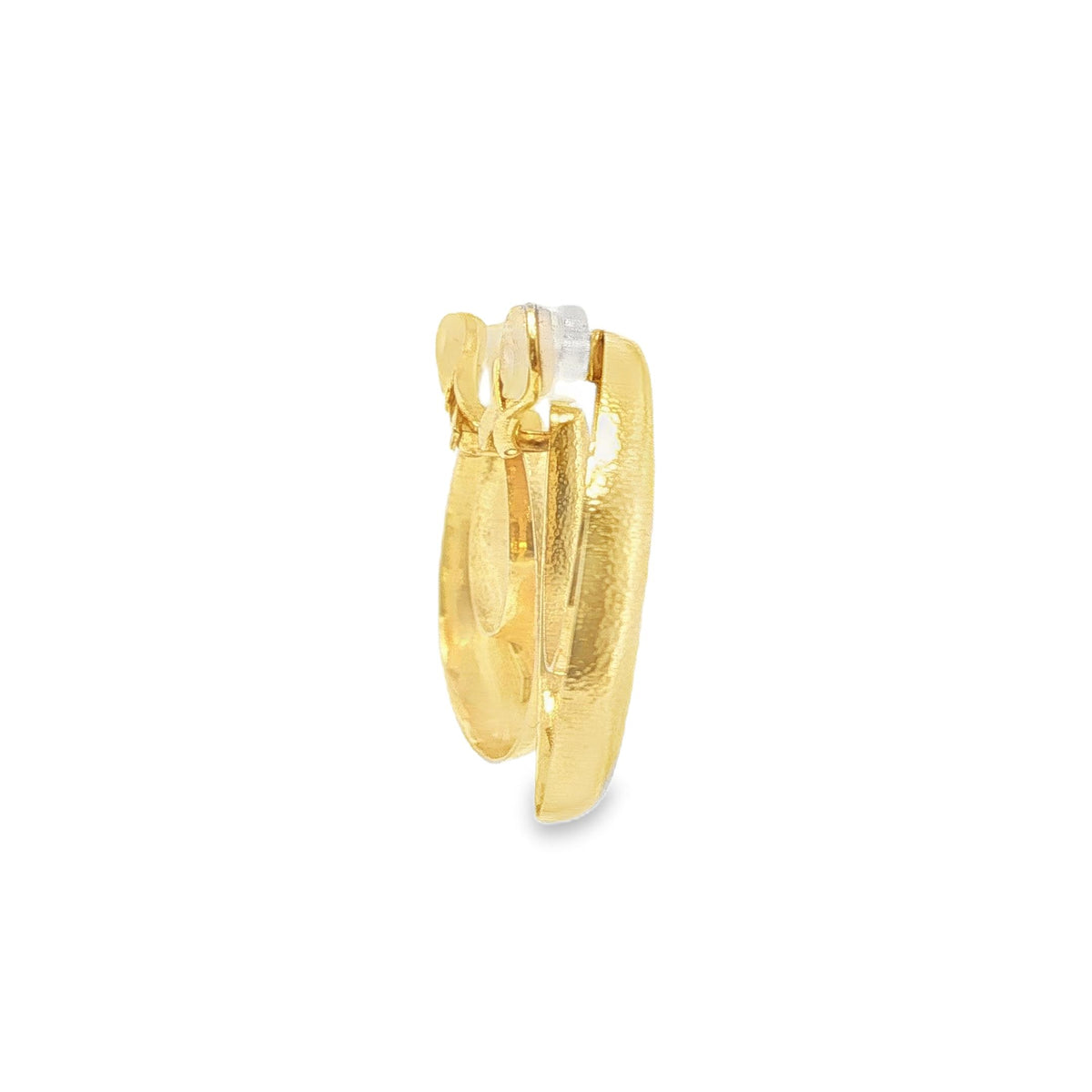Zolotas Hammered Hoop Earrings in 22K Gold, view 5