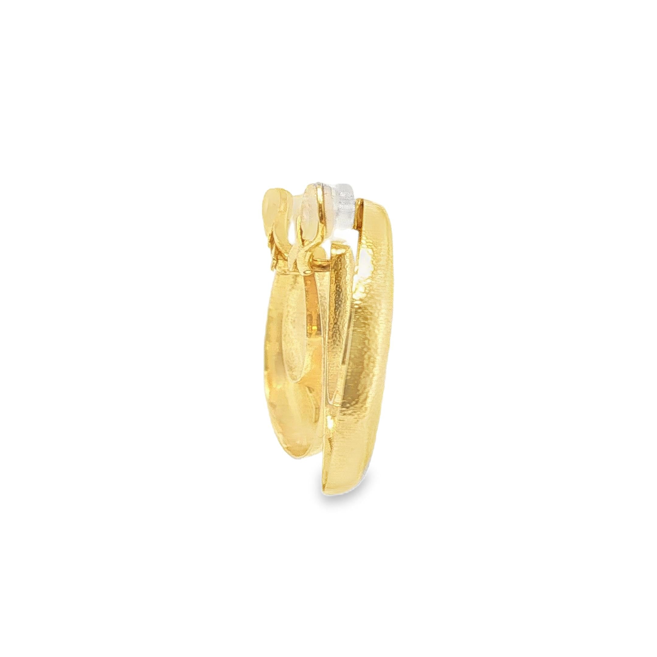 22K Zolotas Hammered Gold Hoop Earrings