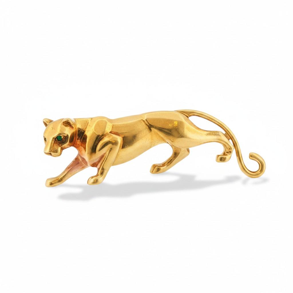 Cartier Panthère Emerald Brooch in 18K Gold