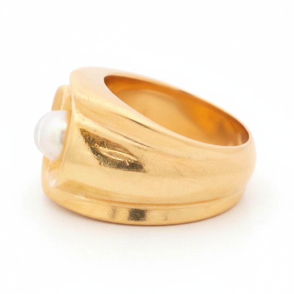 Raymond Templier Pearl Toi et Moi Ring in 18K Gold