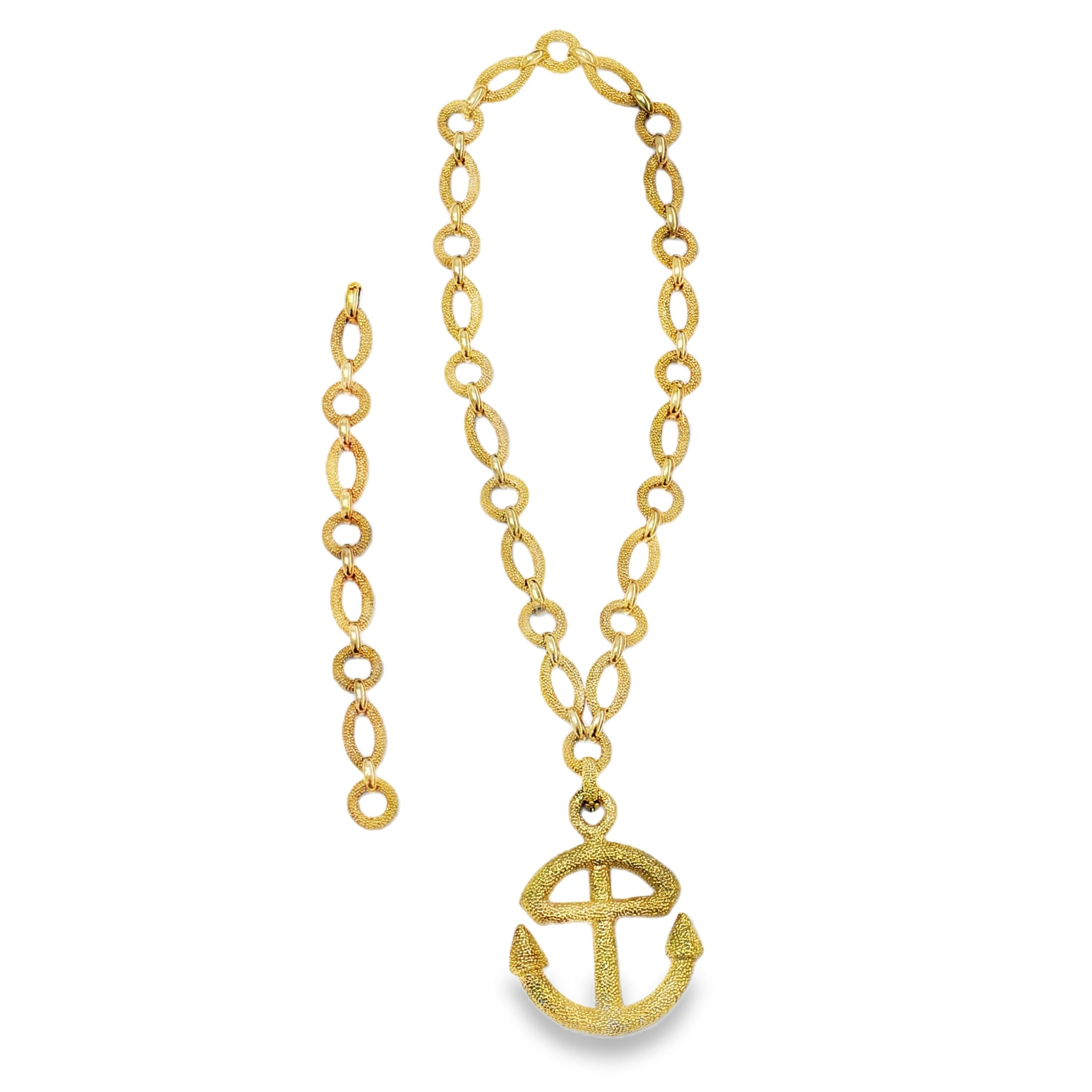 Van Cleef & Arpels Convertible Anchor Sautoir Necklace, 18K Gold, 1970s