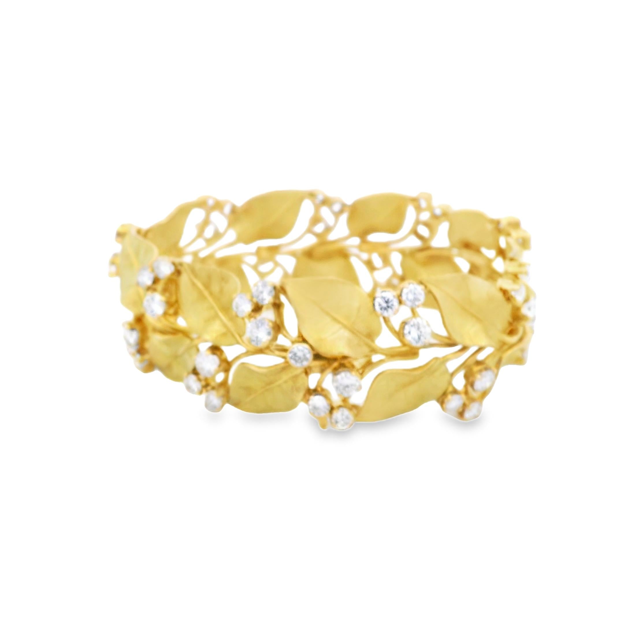 Bulgari Diamond Leaf Bracelet in 18K Gold
