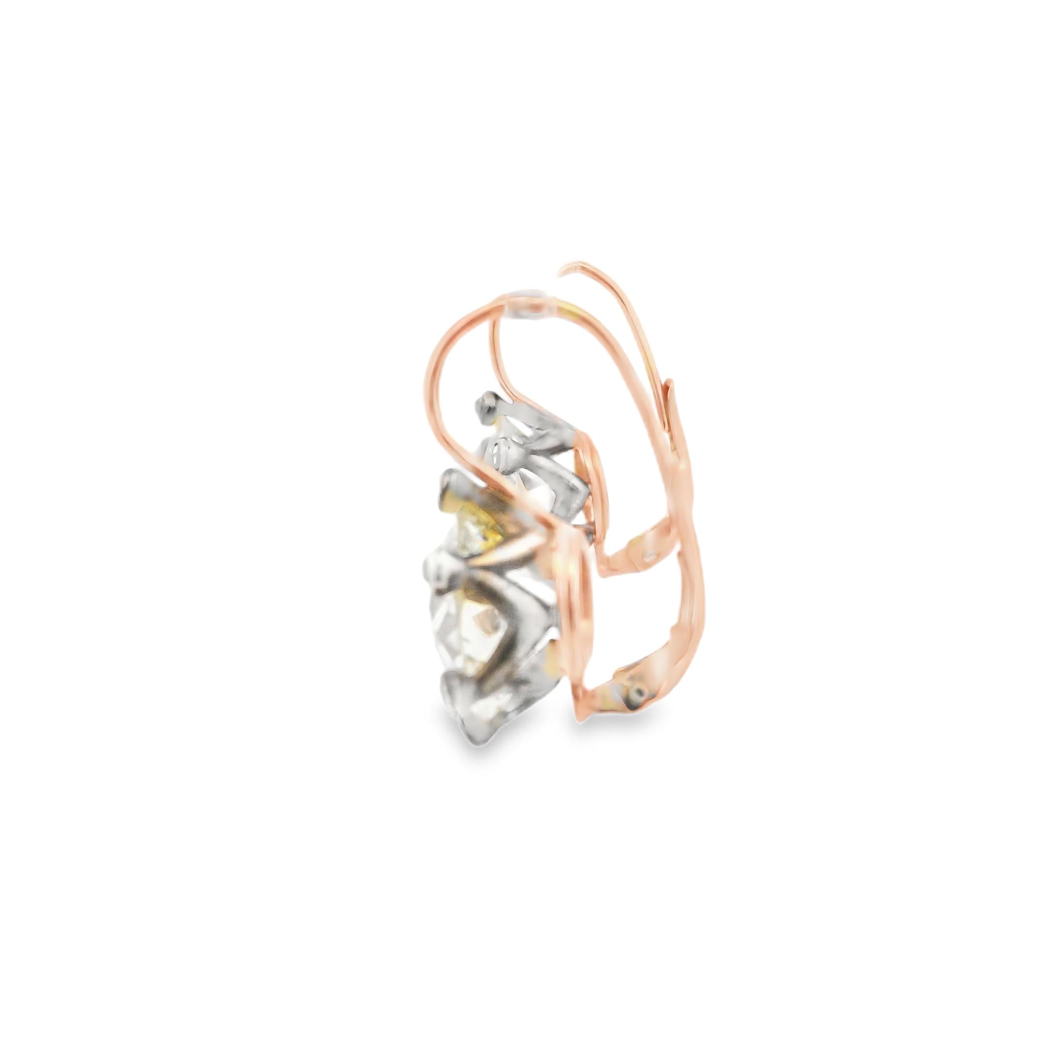 Old European Cut Diamond Dormeuse Earrings