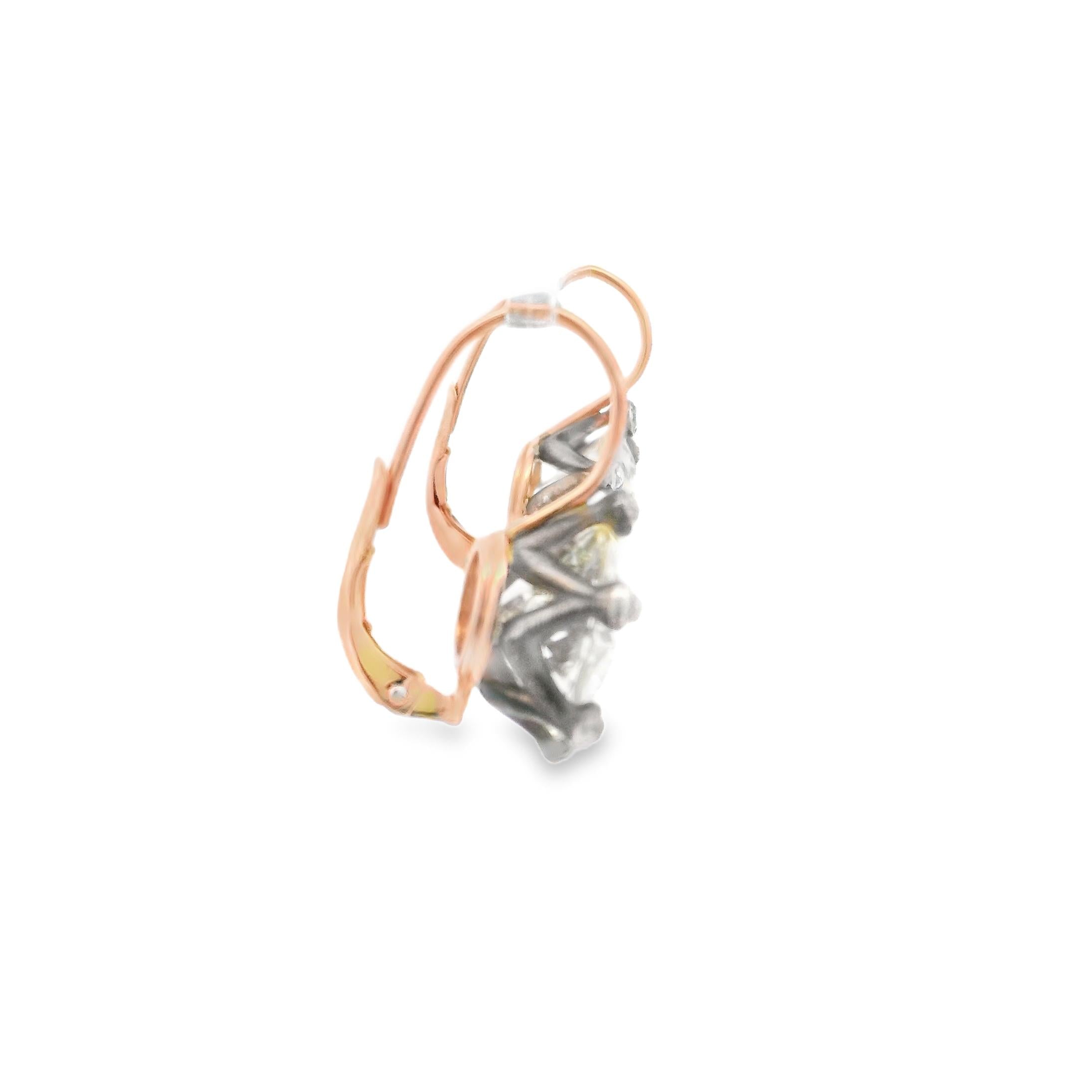 Old European Cut Diamond Dormeuse Earrings