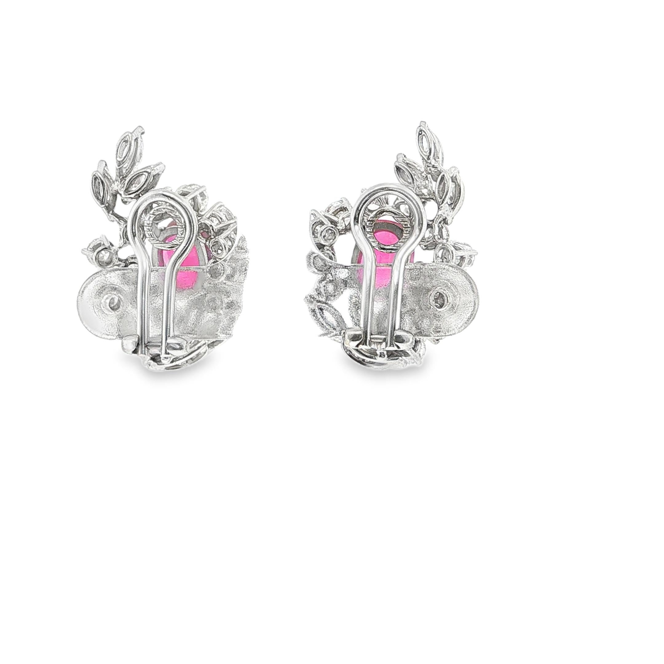 1960s Burmese Ruby and Diamond Earrings