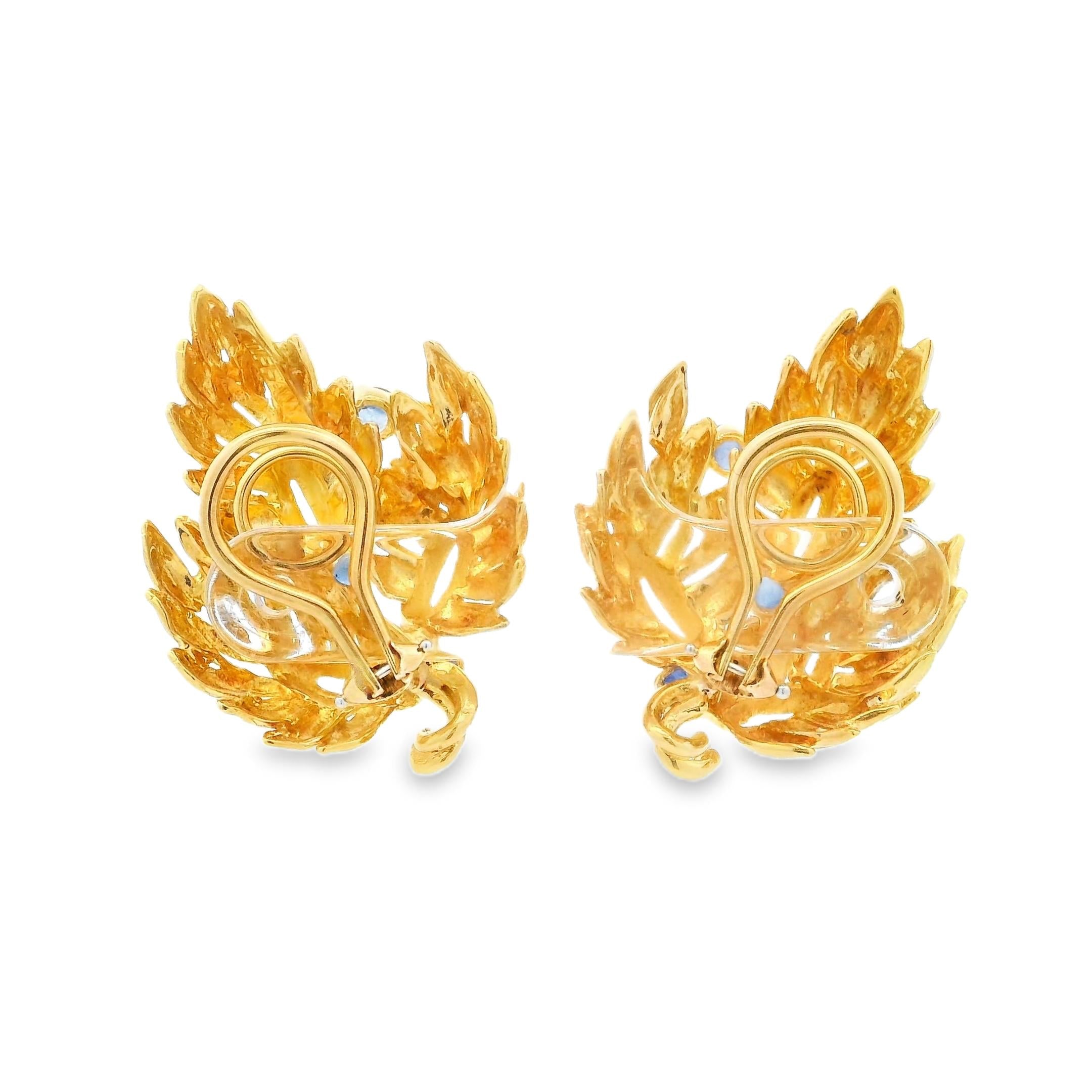 Tiffany & Co. Sapphire Leaf Earrings