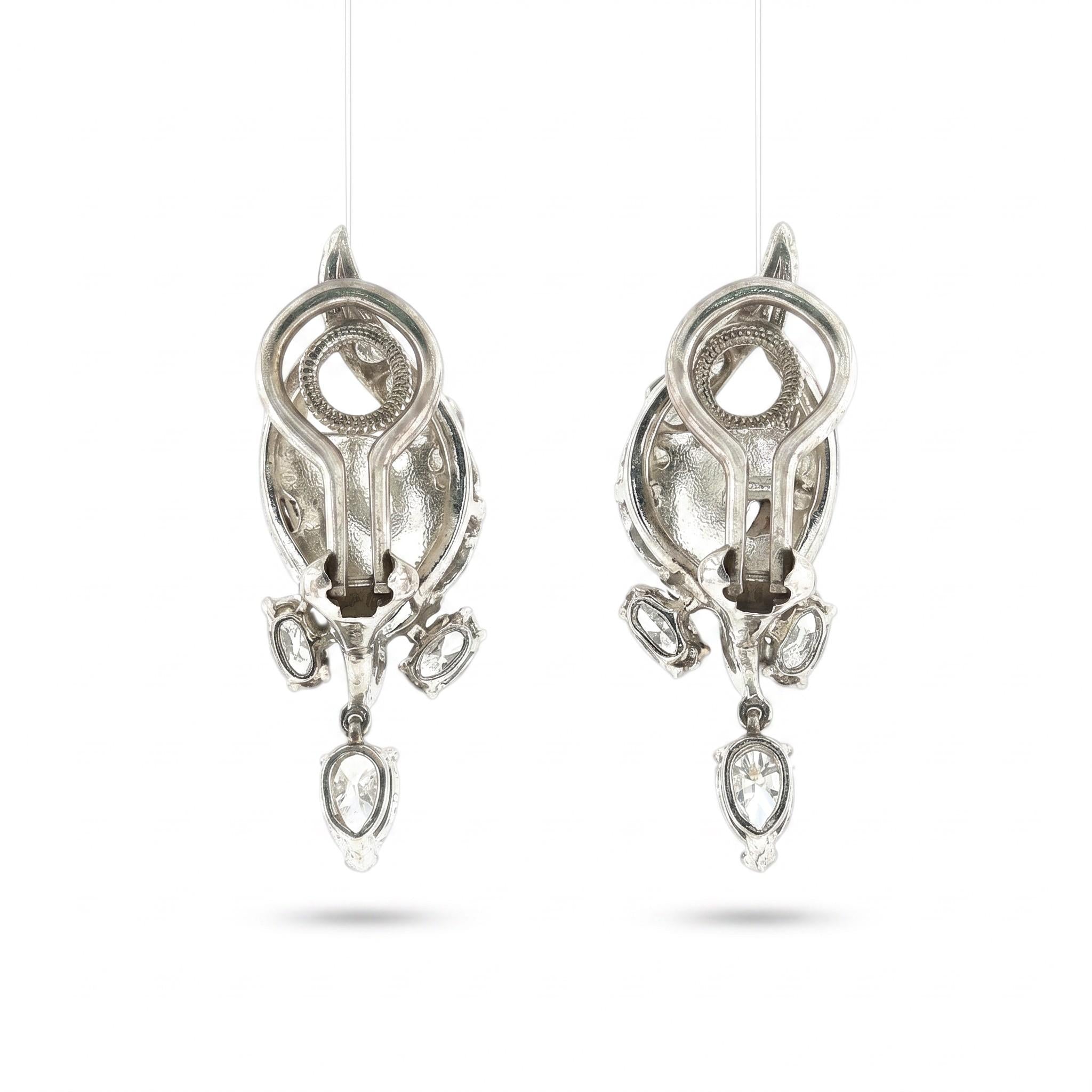 1963 Oscar Heyman Platinum Diamond Earrings