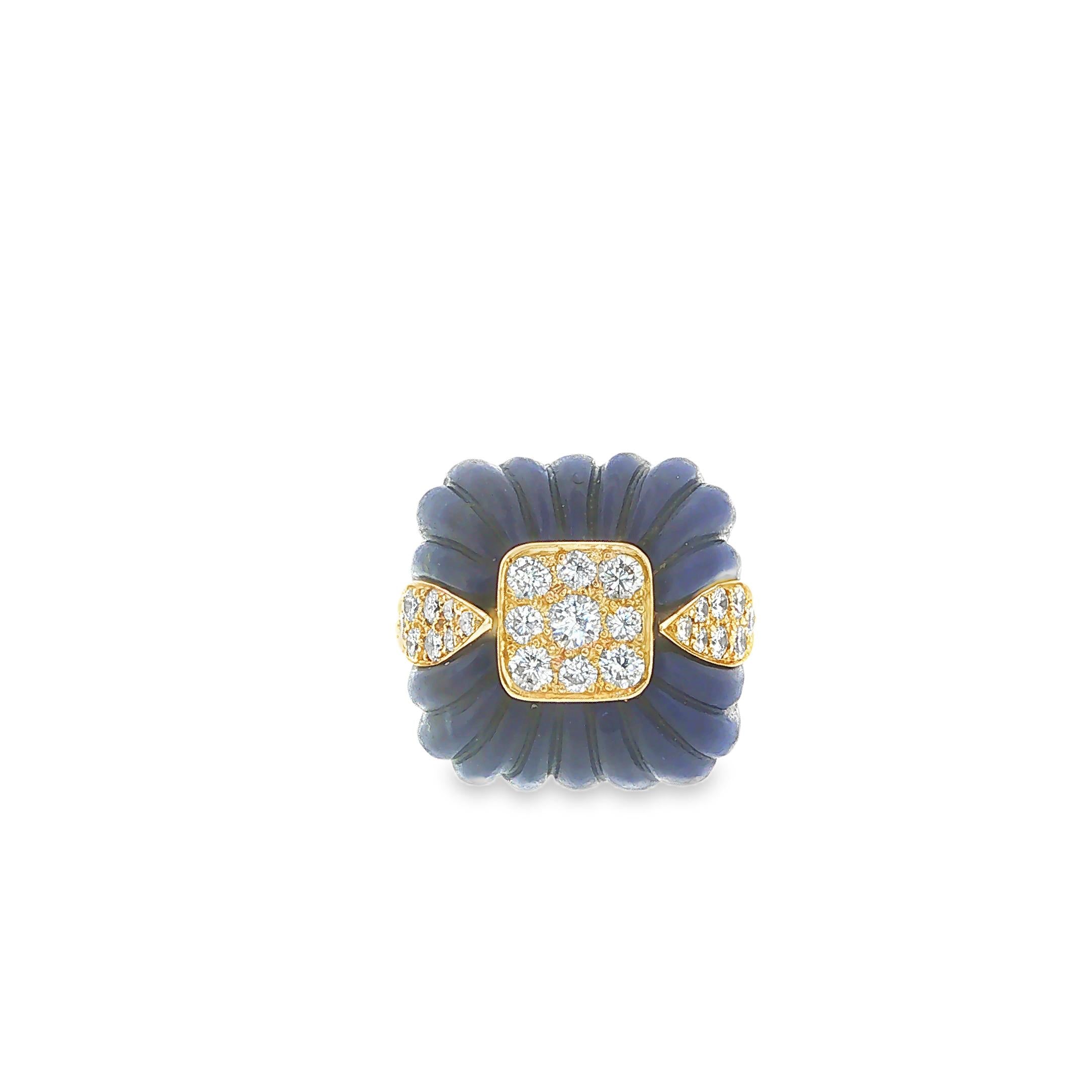 1970s Van Cleef & Arpels Lapis Lazuli and Diamond Ring