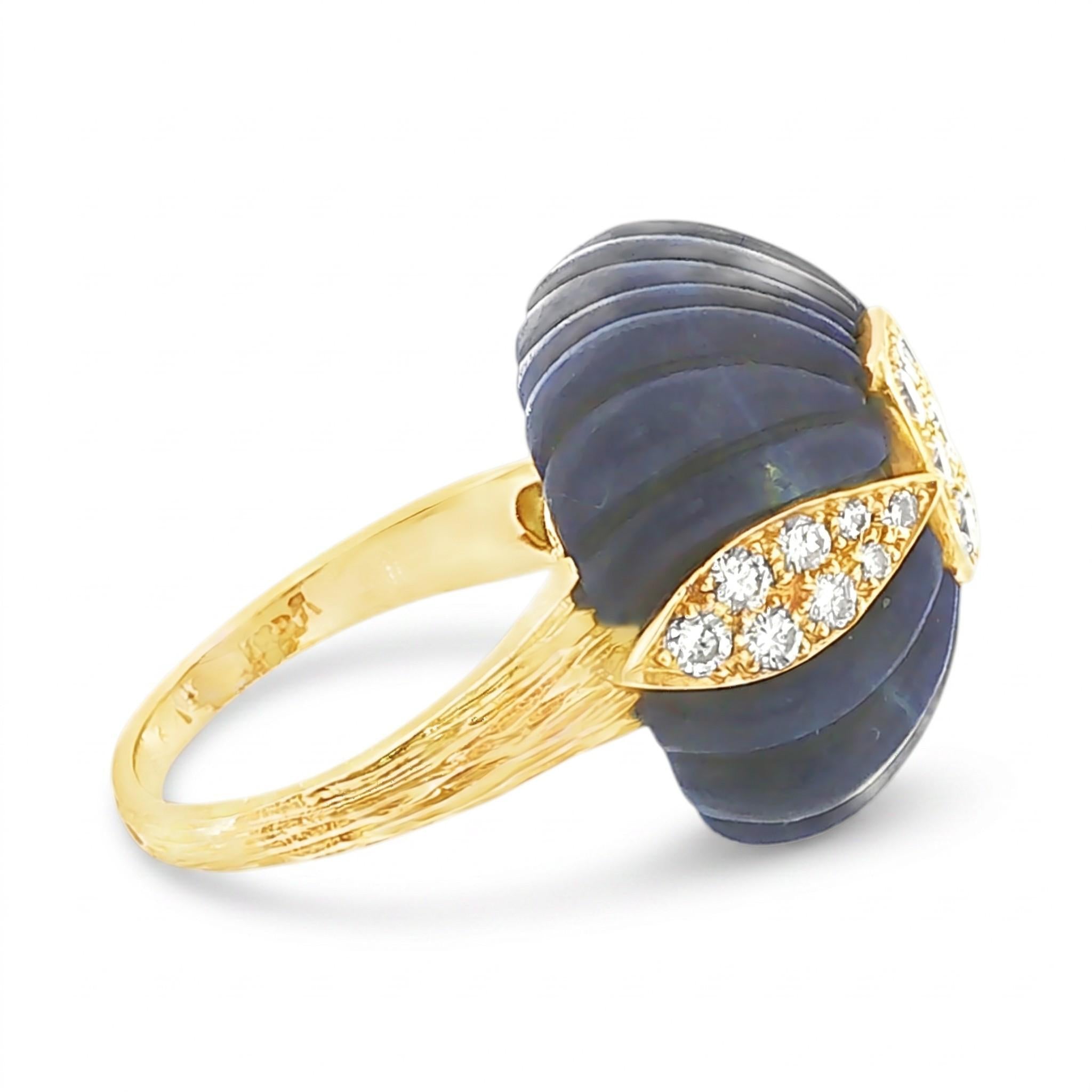 1970s Van Cleef & Arpels Lapis Lazuli and Diamond Ring