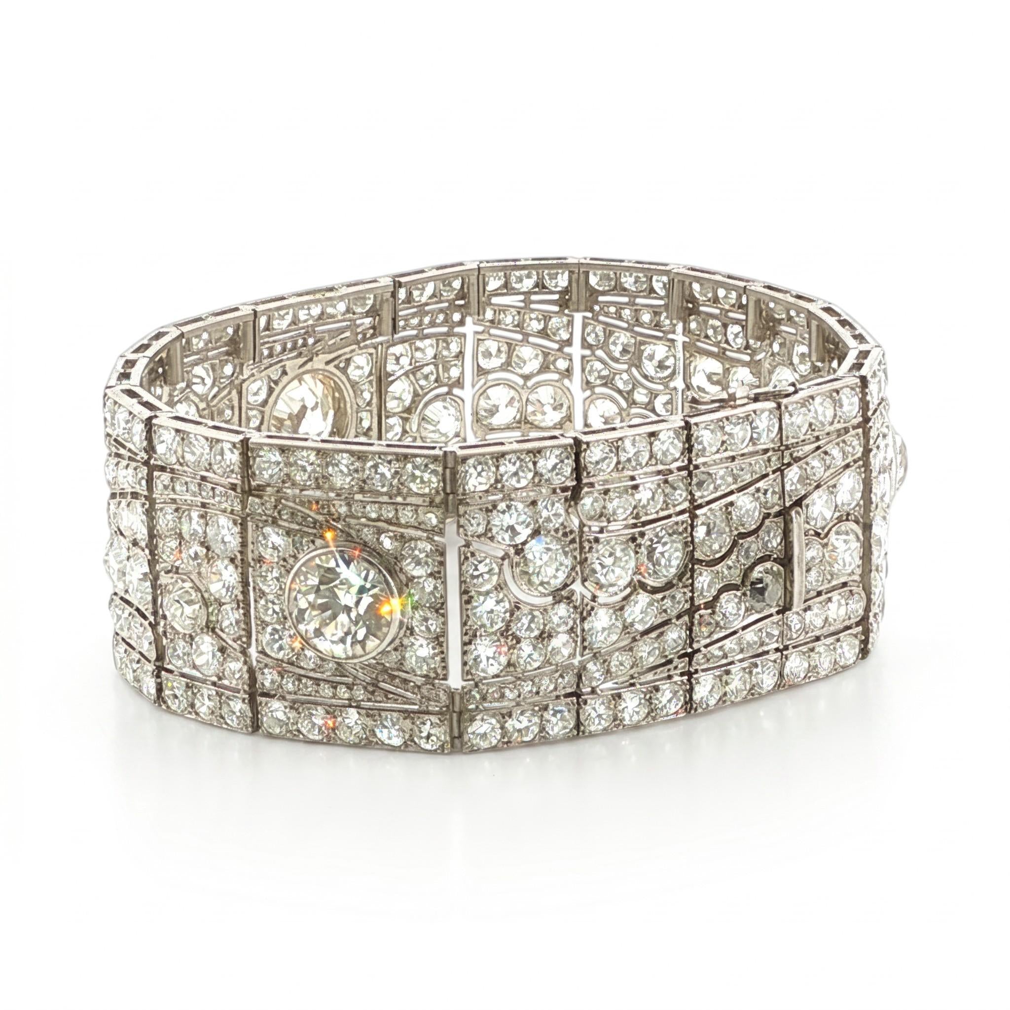 Art Deco French Platinum Diamond Bracelet