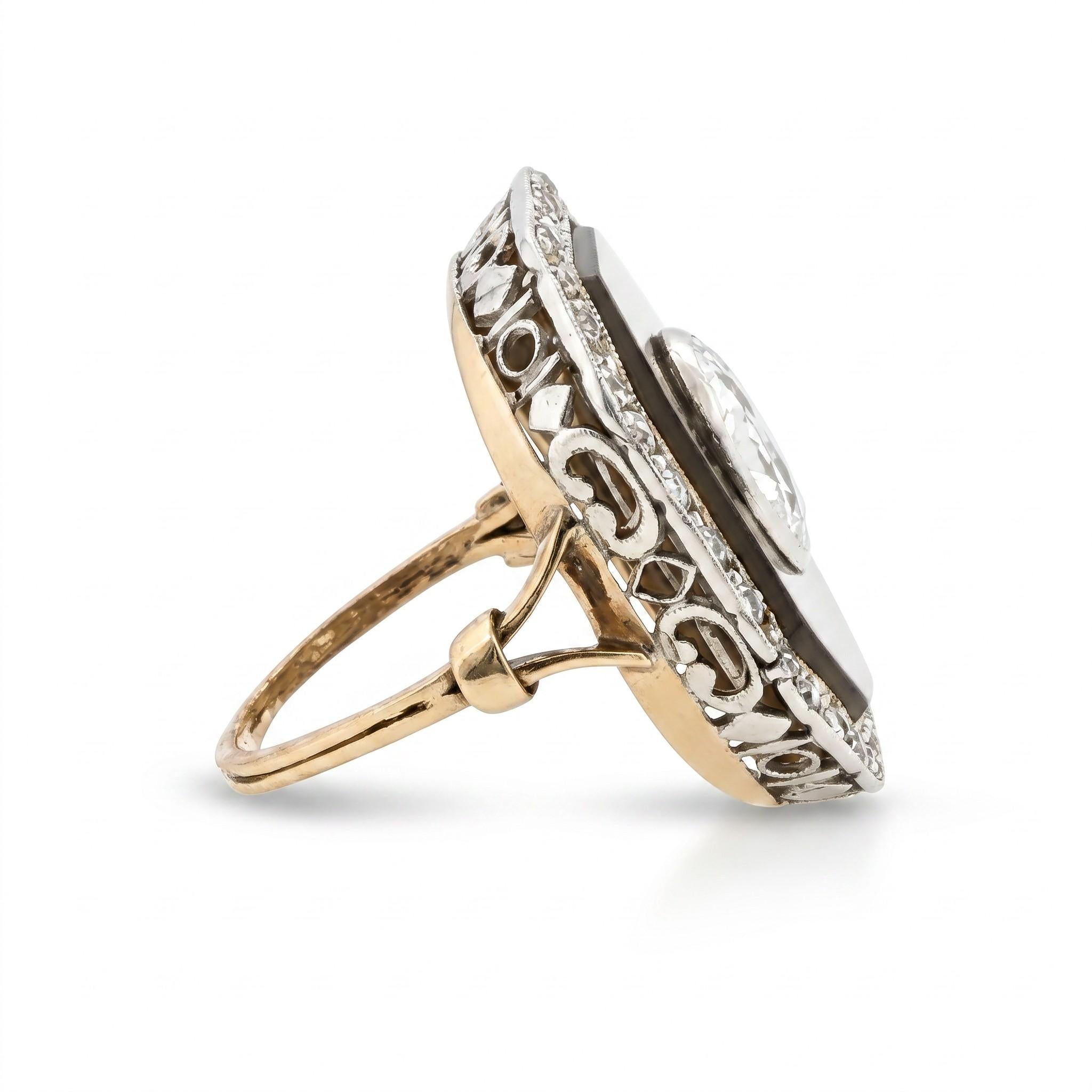 Belle Epoque Onyx and Diamond Ring